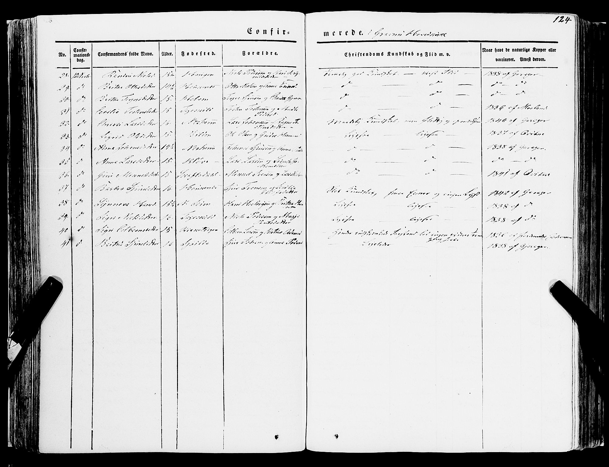 Ulvik sokneprestembete, AV/SAB-A-78801/H/Haa: Parish register (official) no. A 12, 1839-1853, p. 124