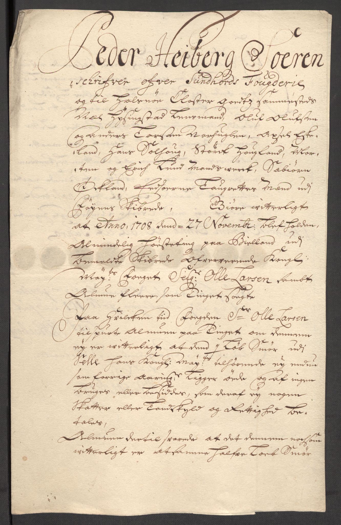 Rentekammeret inntil 1814, Reviderte regnskaper, Fogderegnskap, AV/RA-EA-4092/R48/L2985: Fogderegnskap Sunnhordland og Hardanger, 1708, p. 251