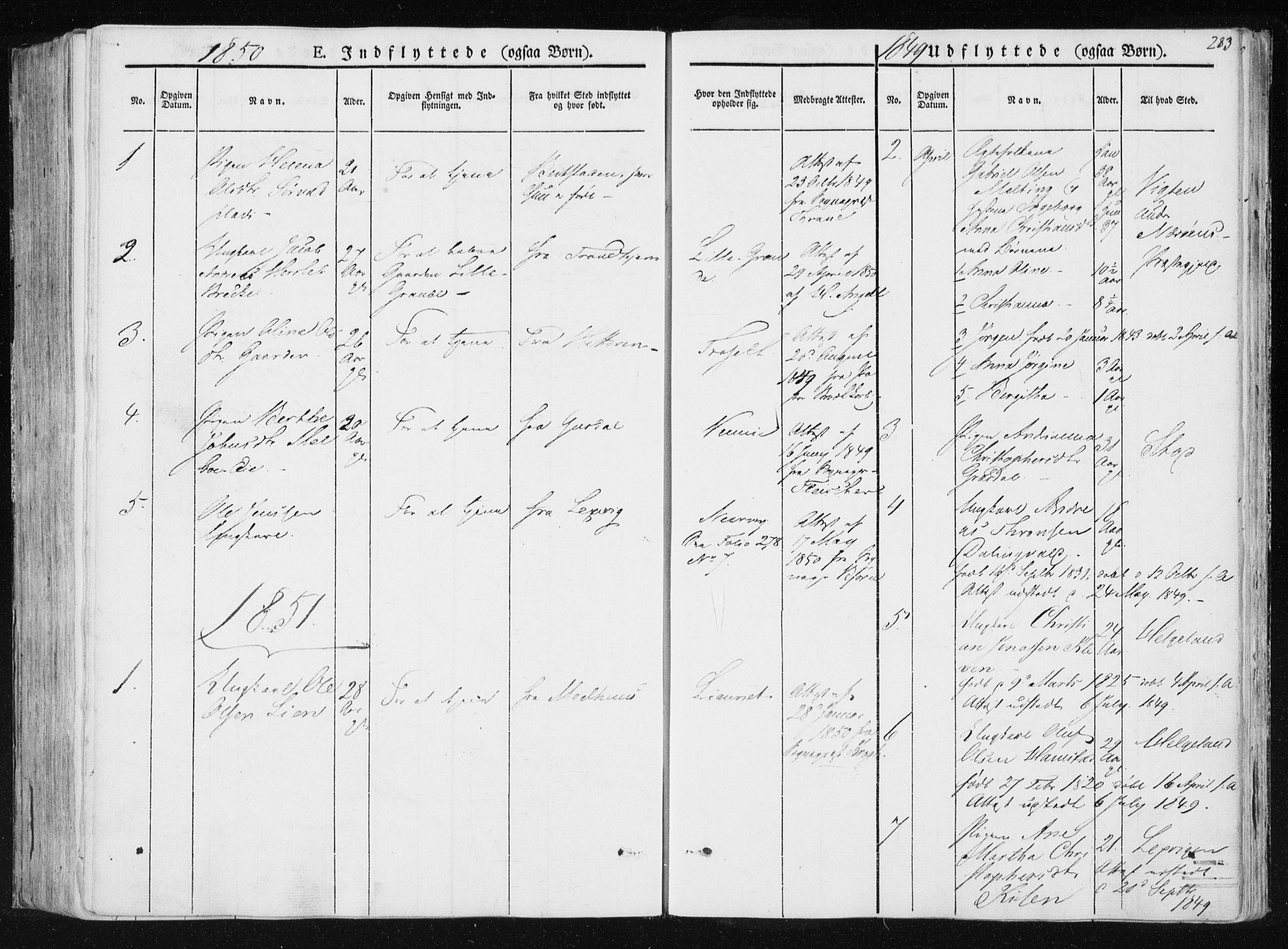 Ministerialprotokoller, klokkerbøker og fødselsregistre - Nord-Trøndelag, SAT/A-1458/733/L0323: Parish register (official) no. 733A02, 1843-1870, p. 283