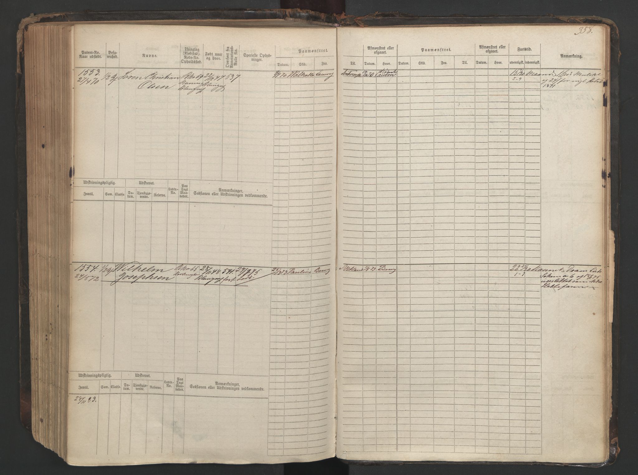 Larvik innrulleringskontor, AV/SAKO-A-787/F/Fc/L0003: Hovedrulle, 1868, p. 358