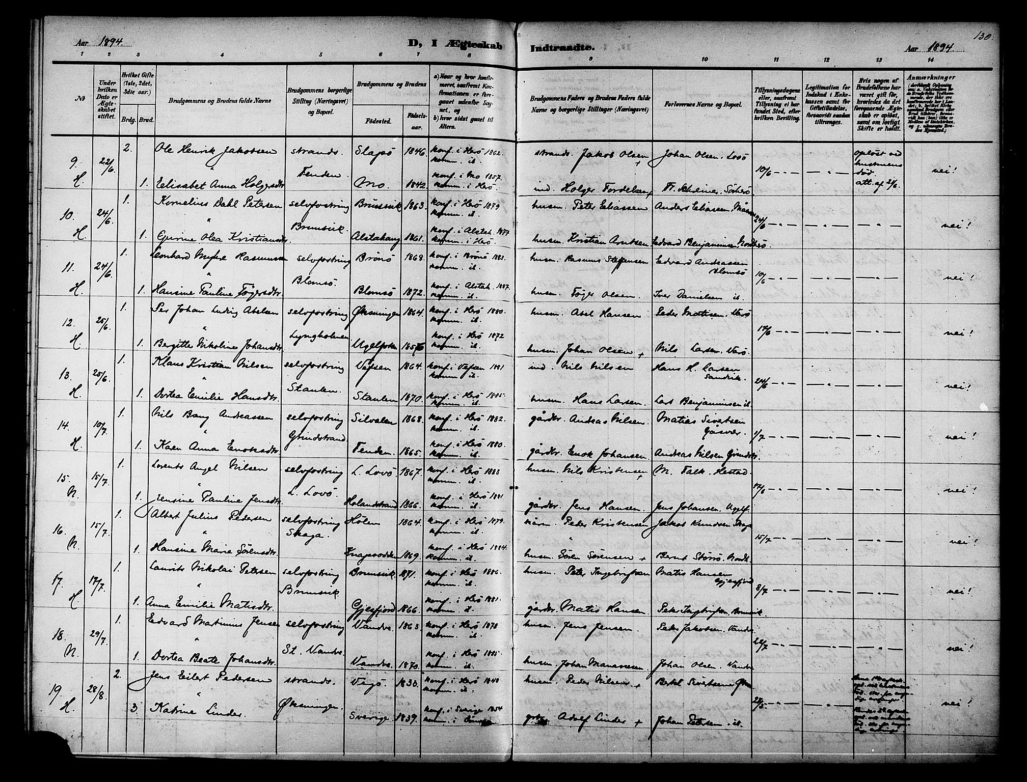 Ministerialprotokoller, klokkerbøker og fødselsregistre - Nordland, AV/SAT-A-1459/834/L0508: Parish register (official) no. 834A06, 1892-1901, p. 130