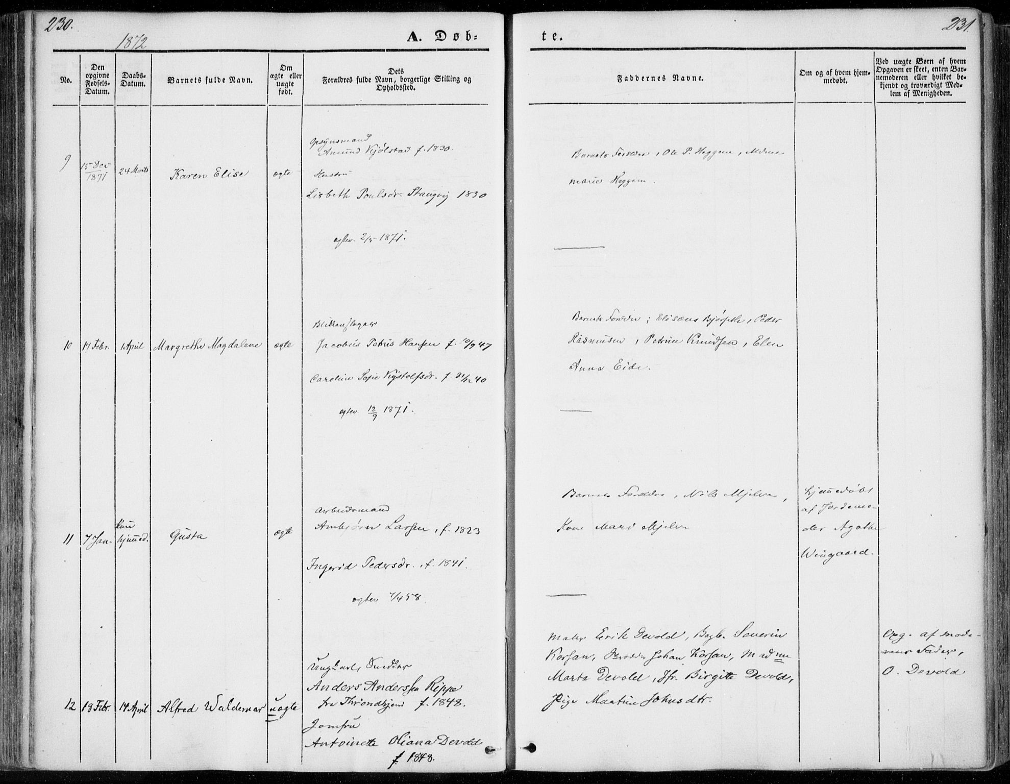 Ministerialprotokoller, klokkerbøker og fødselsregistre - Møre og Romsdal, AV/SAT-A-1454/558/L0689: Parish register (official) no. 558A03, 1843-1872, p. 230-231