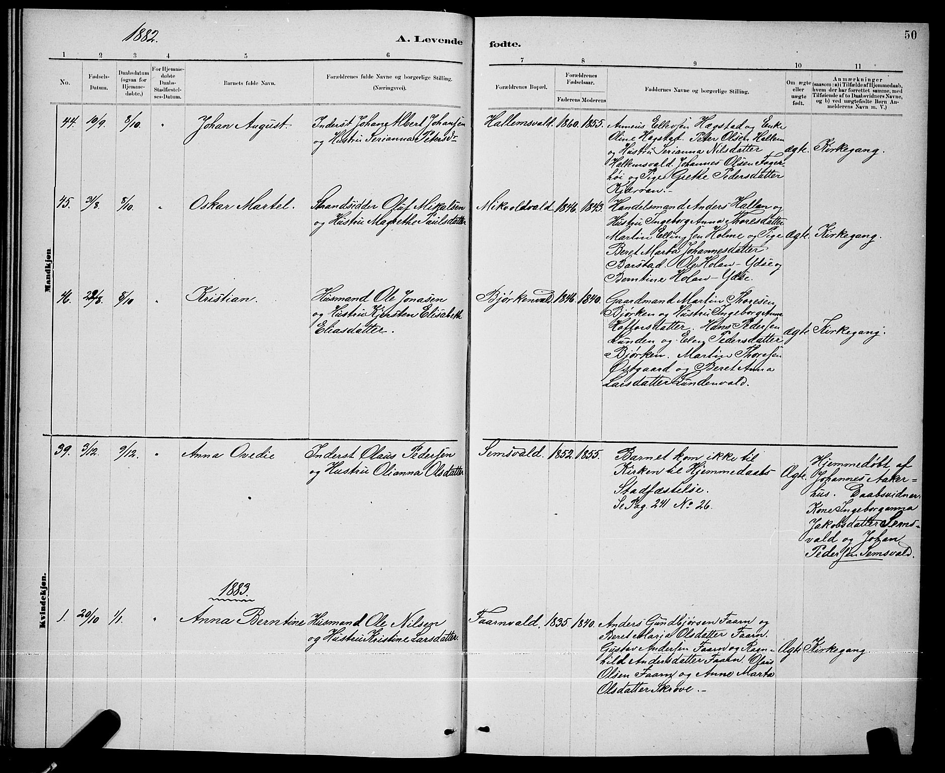 Ministerialprotokoller, klokkerbøker og fødselsregistre - Nord-Trøndelag, AV/SAT-A-1458/723/L0256: Parish register (copy) no. 723C04, 1879-1890, p. 50