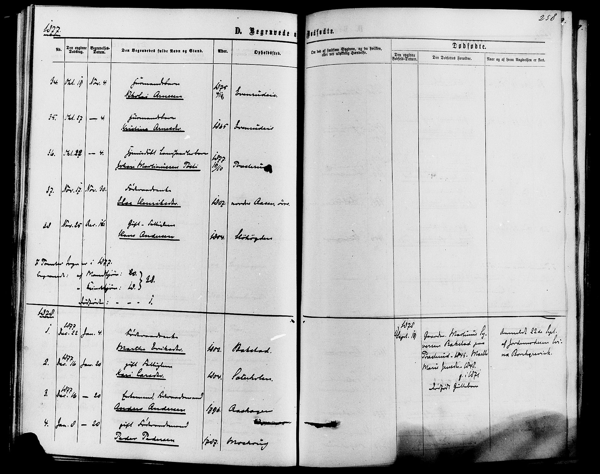 Romedal prestekontor, SAH/PREST-004/K/L0006: Parish register (official) no. 6, 1866-1886, p. 258
