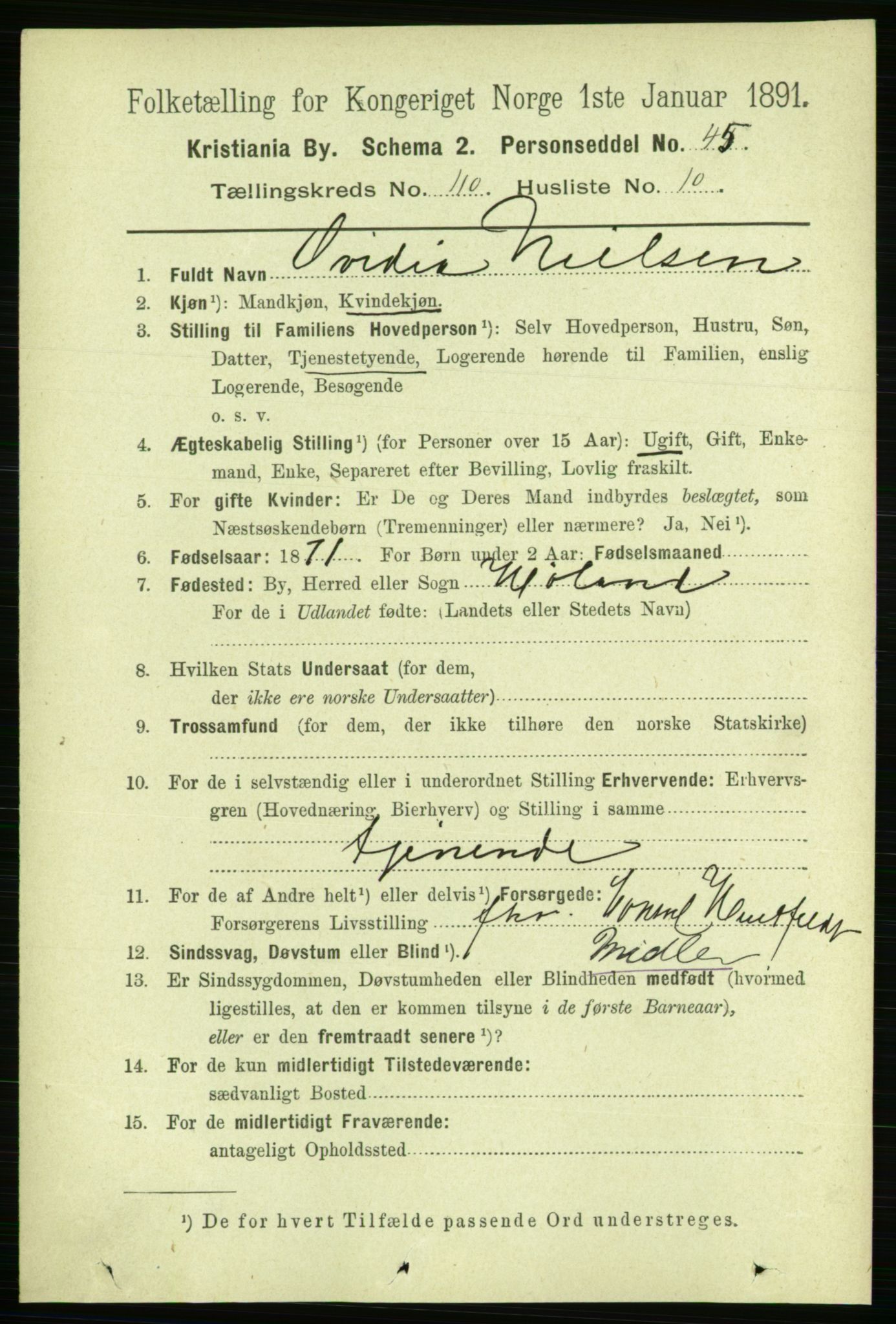 RA, 1891 census for 0301 Kristiania, 1891, p. 57434