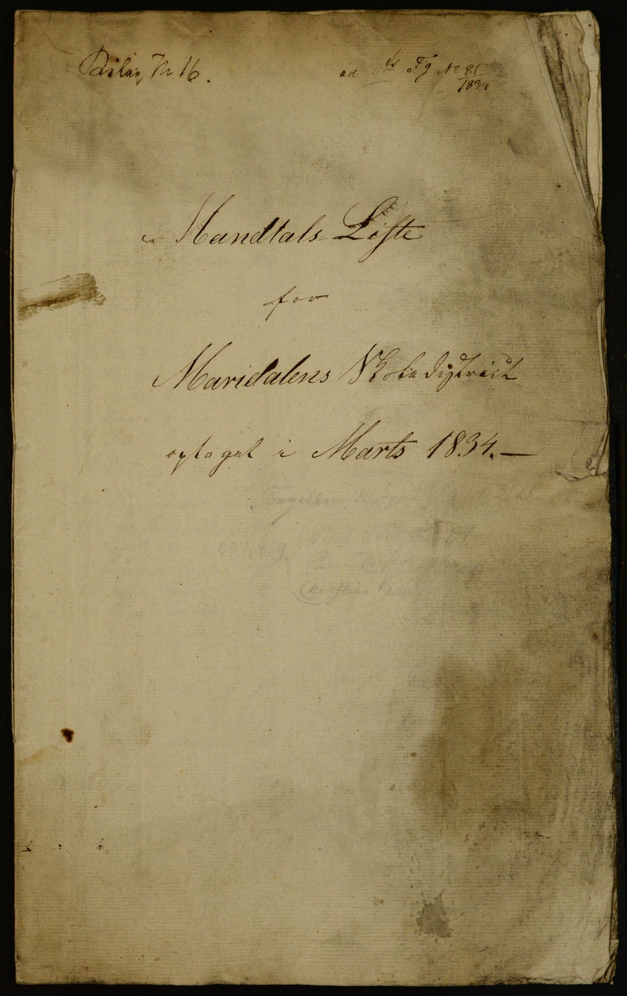 OBA, Census for Aker 1834, 1834