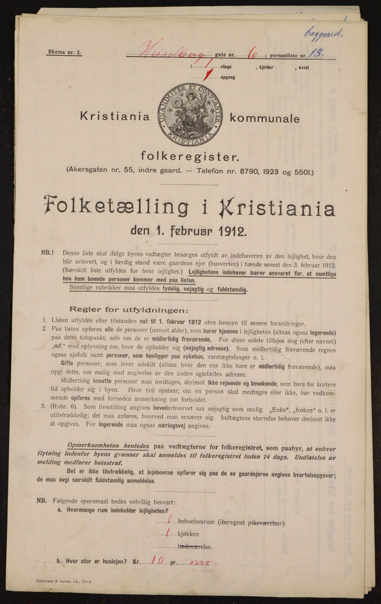 OBA, Municipal Census 1912 for Kristiania, 1912, p. 40269