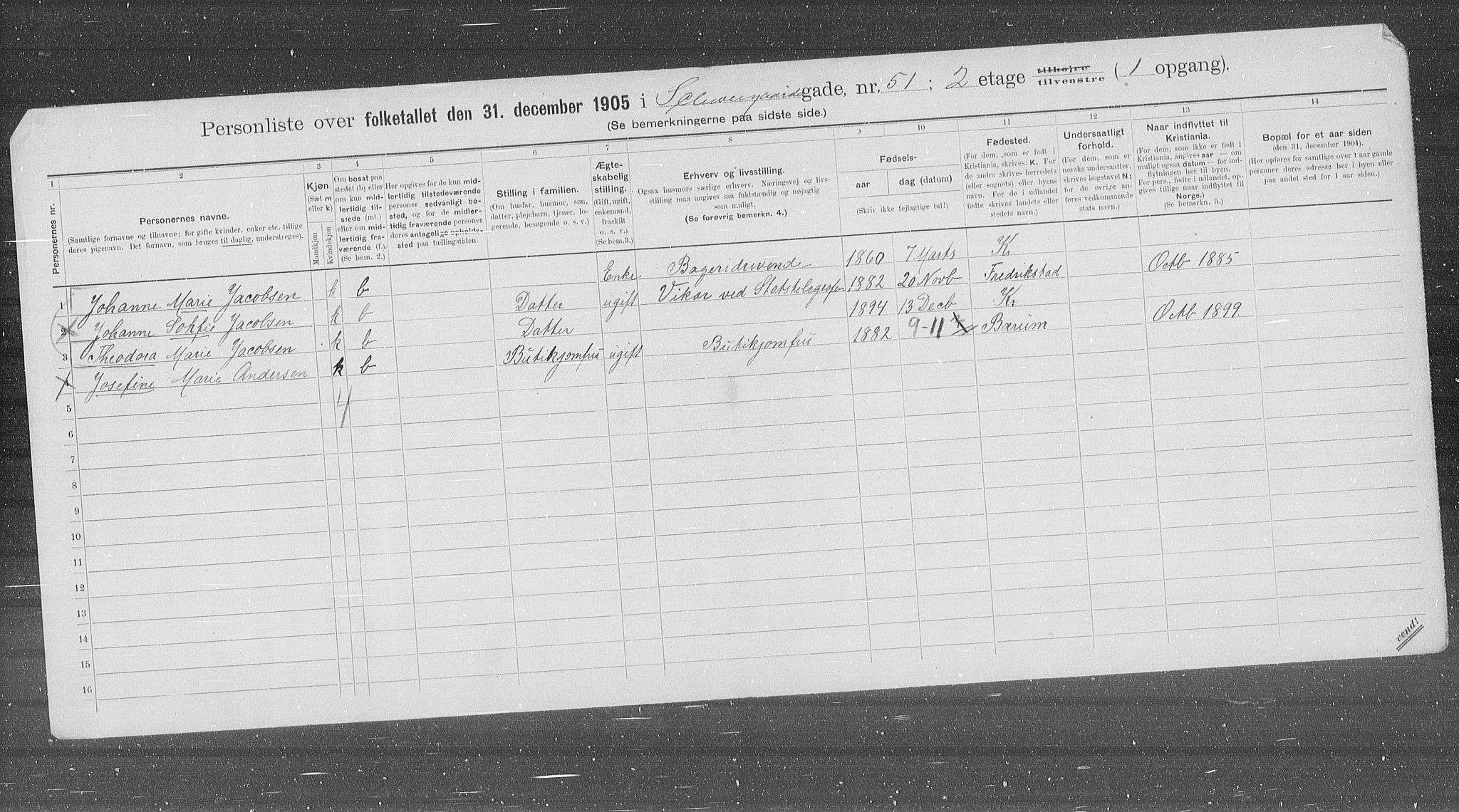 OBA, Municipal Census 1905 for Kristiania, 1905, p. 47895