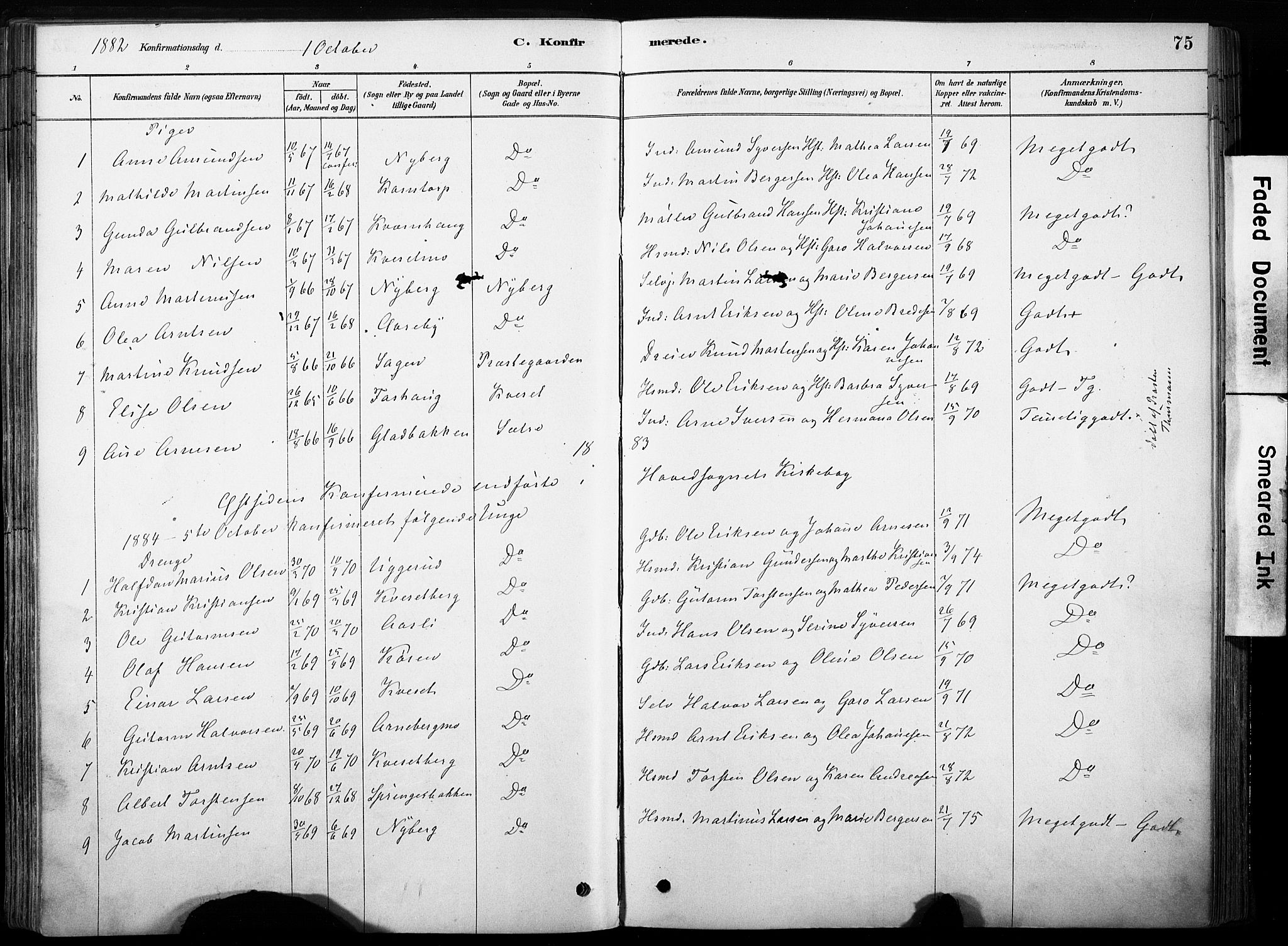 Hof prestekontor, AV/SAH-PREST-038/H/Ha/Haa/L0011: Parish register (official) no. 11, 1879-1911, p. 75