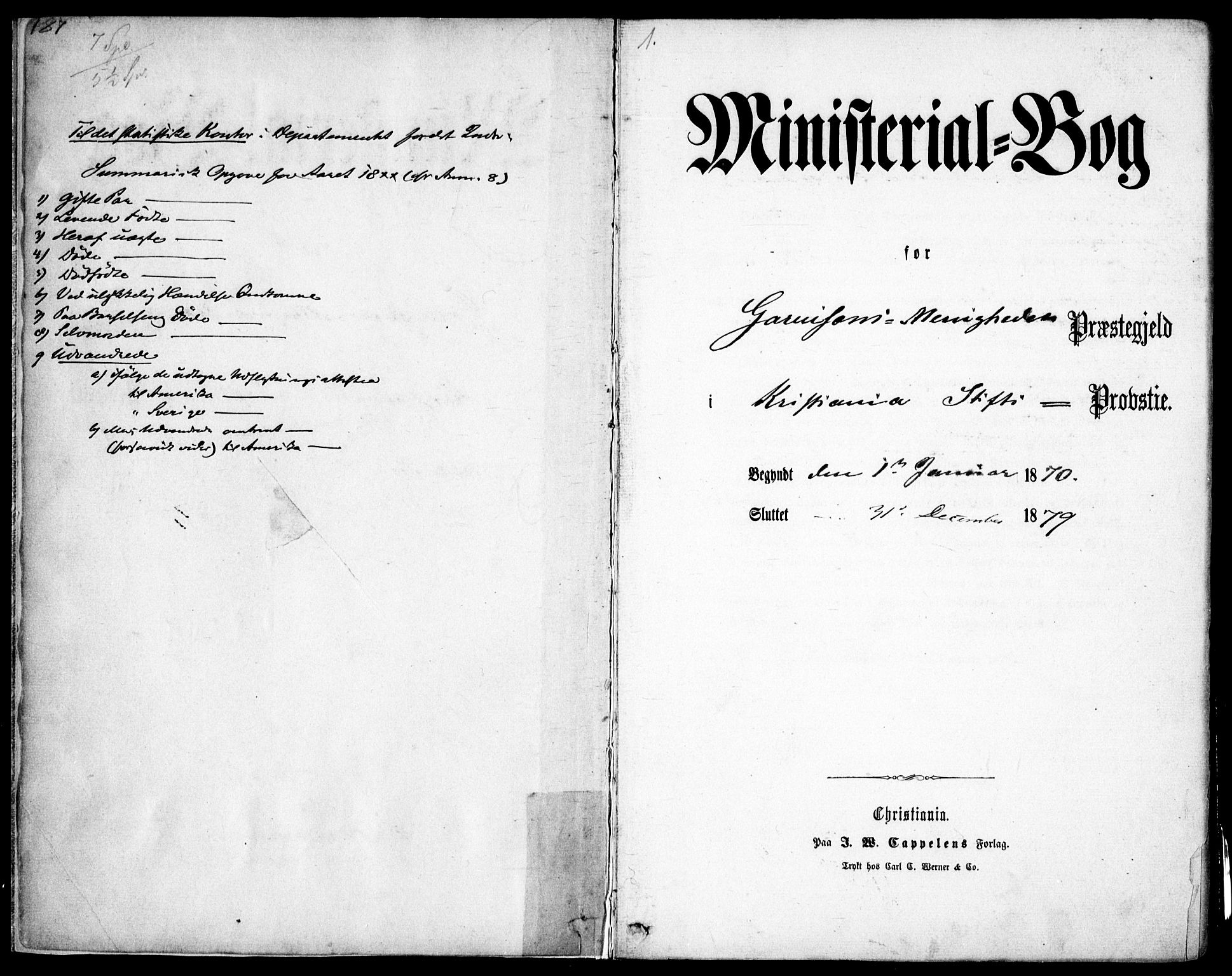 Garnisonsmenigheten Kirkebøker, AV/SAO-A-10846/F/Fa/L0011: Parish register (official) no. 11, 1870-1880