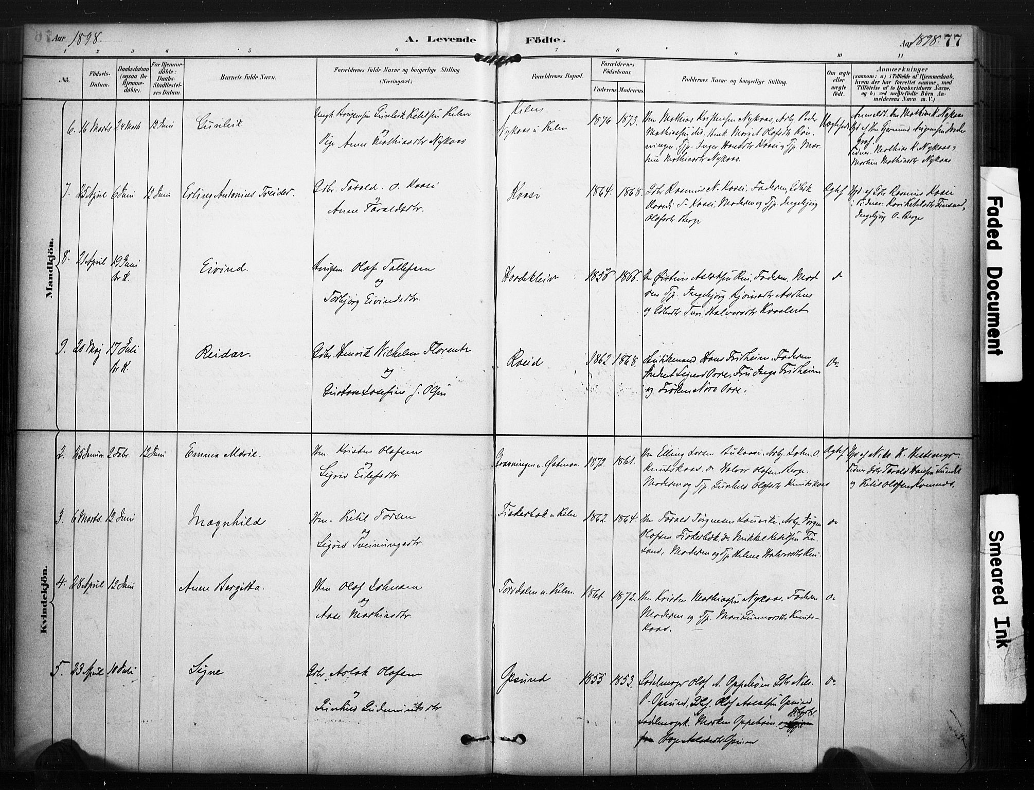 Kviteseid kirkebøker, AV/SAKO-A-276/F/Fa/L0008: Parish register (official) no. I 8, 1882-1903, p. 77