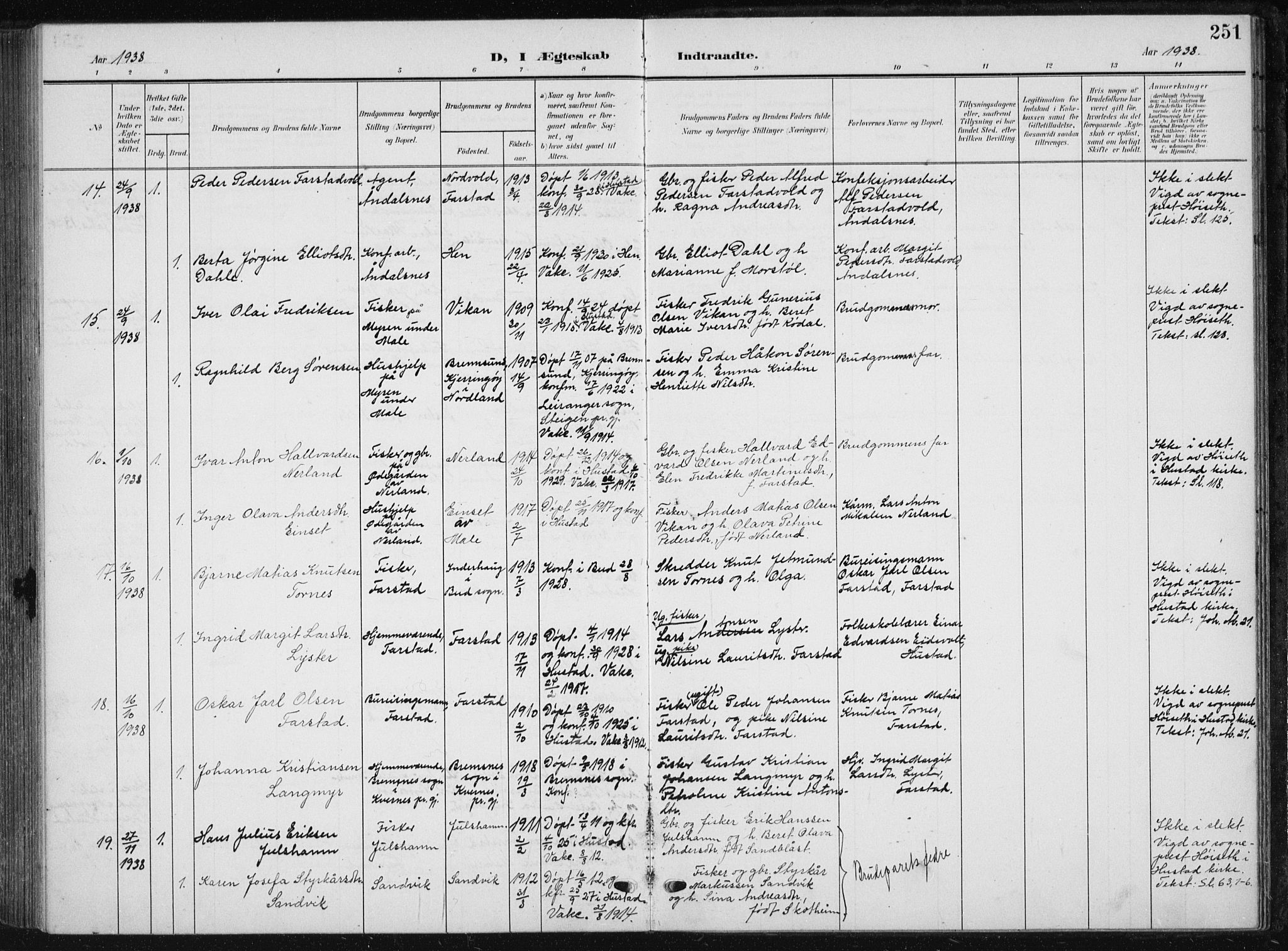 Ministerialprotokoller, klokkerbøker og fødselsregistre - Møre og Romsdal, AV/SAT-A-1454/567/L0784: Parish register (copy) no. 567C04, 1903-1938, p. 251