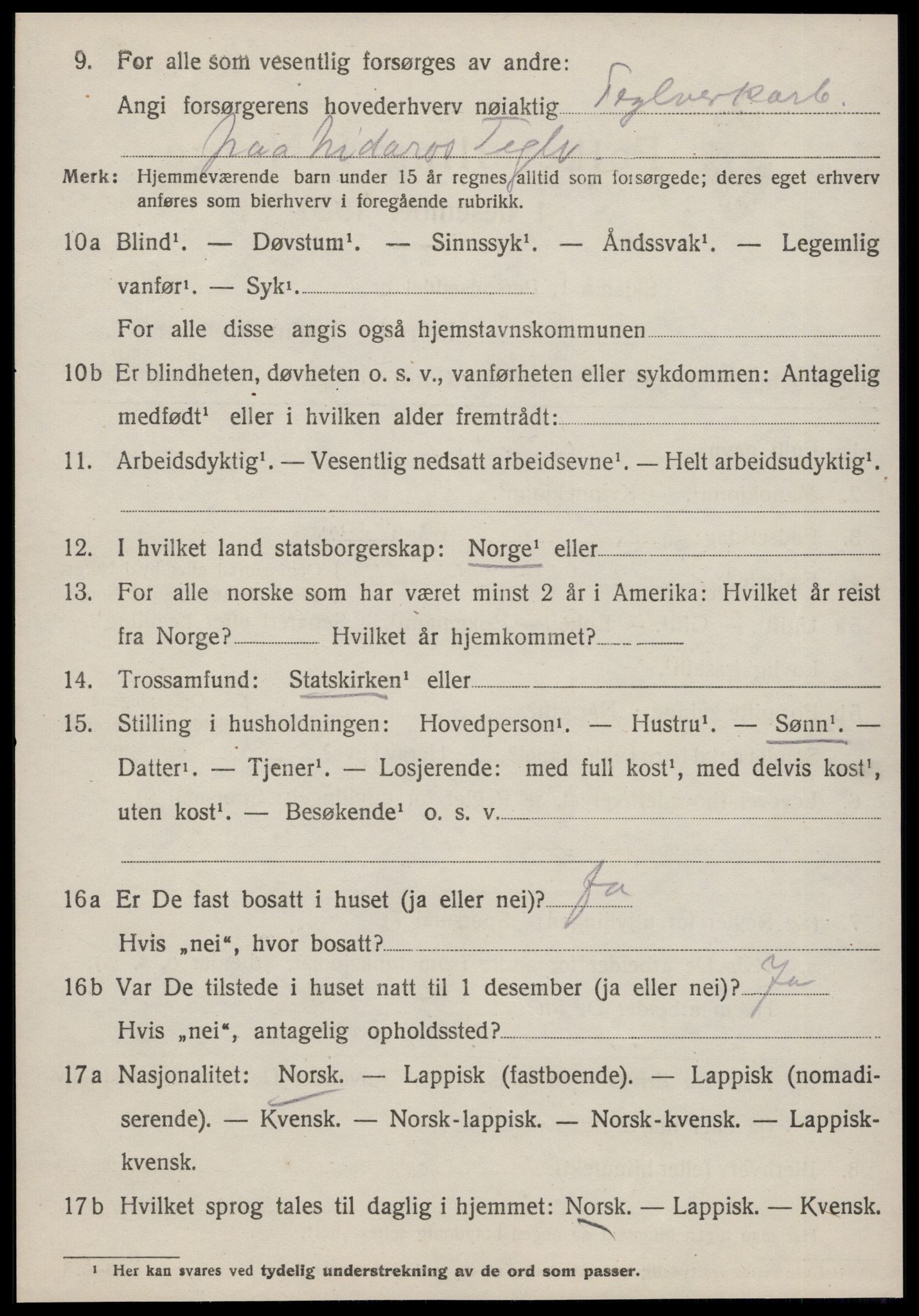 SAT, 1920 census for Strinda, 1920, p. 10265