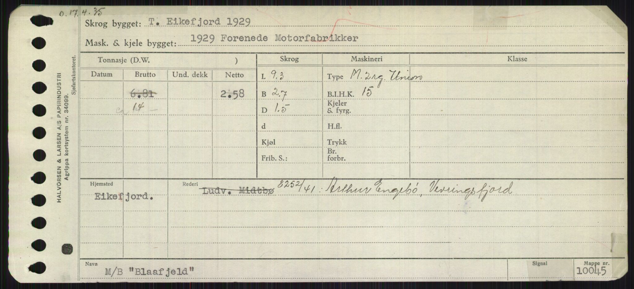 Sjøfartsdirektoratet med forløpere, Skipsmålingen, RA/S-1627/H/Ha/L0001/0002: Fartøy, A-Eig / Fartøy Bjør-Eig, p. 73