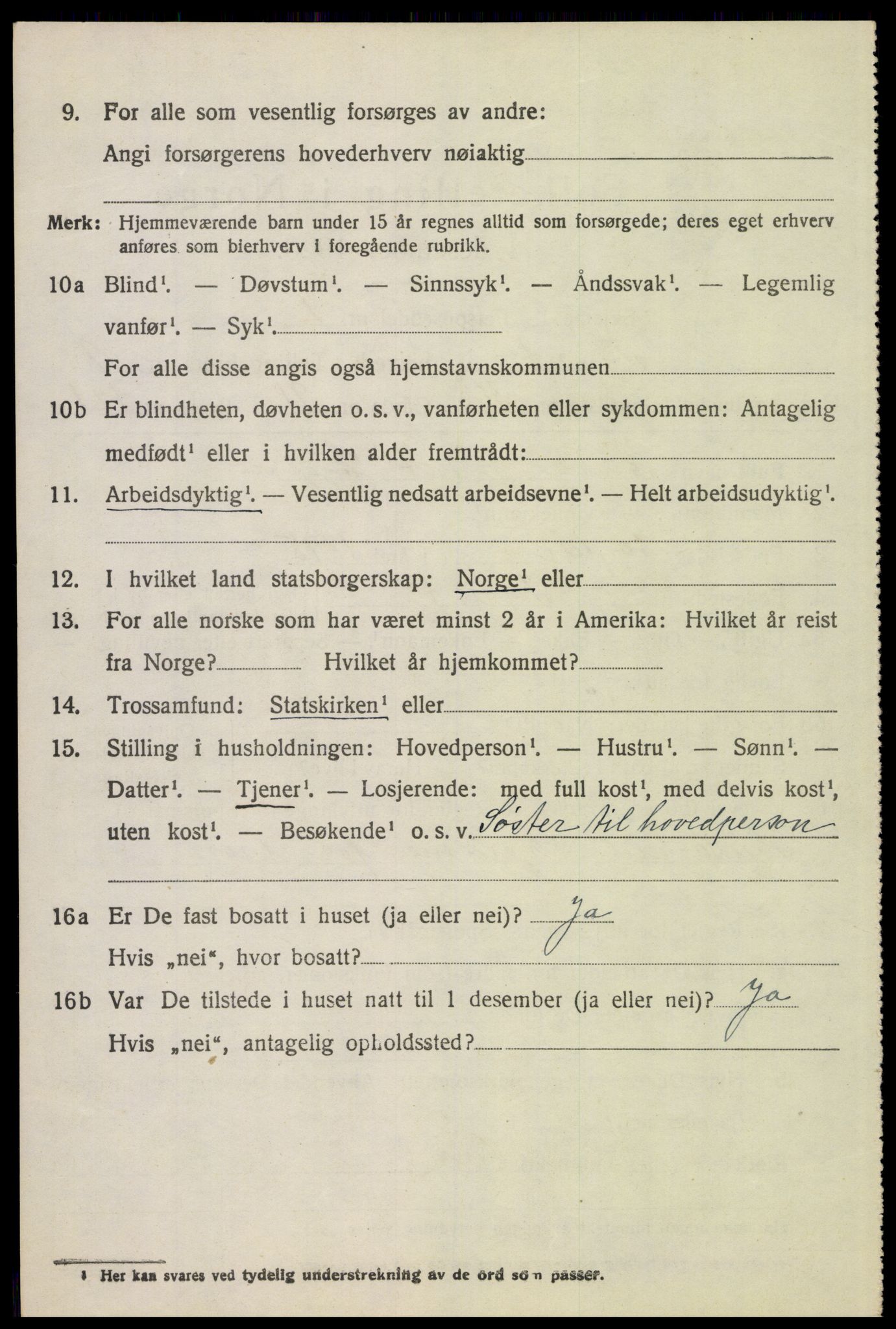 SAH, 1920 census for Tynset, 1920, p. 7579