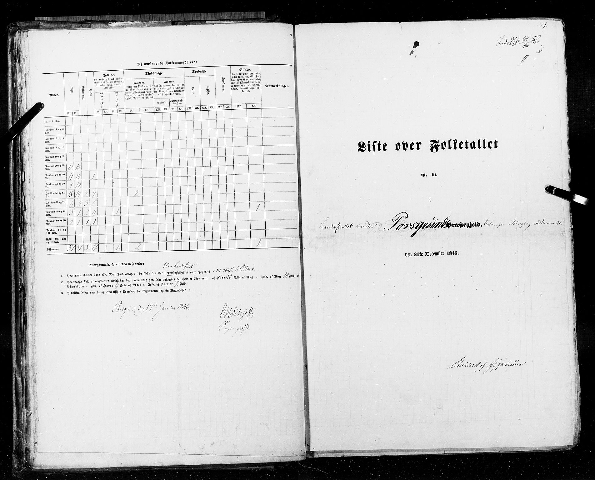 RA, Census 1845, vol. 5: Bratsberg amt og Nedenes og Råbyggelaget amt, 1845, p. 37