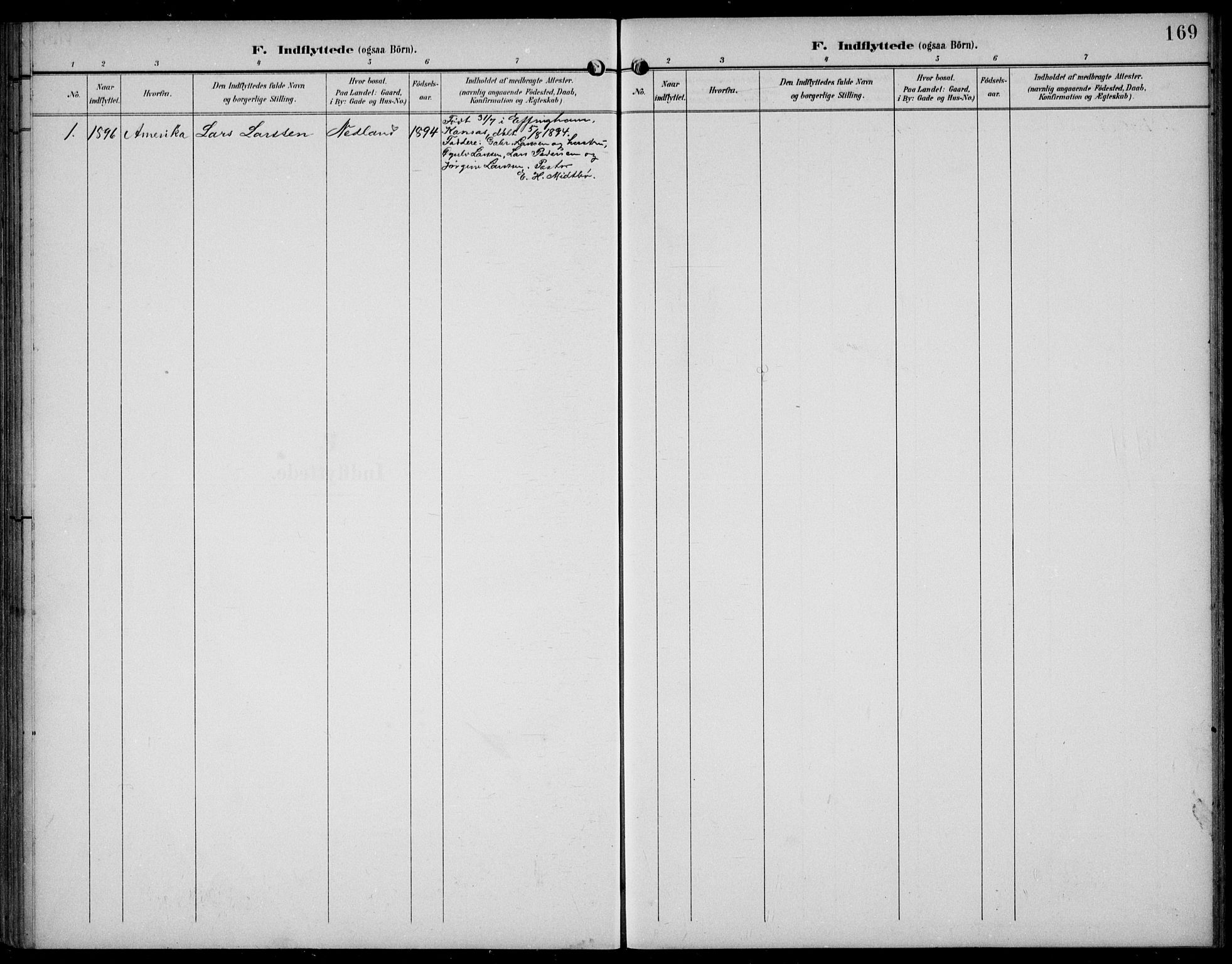 Bakke sokneprestkontor, SAK/1111-0002/F/Fb/Fbb/L0004: Parish register (copy) no. B 4, 1896-1927, p. 169