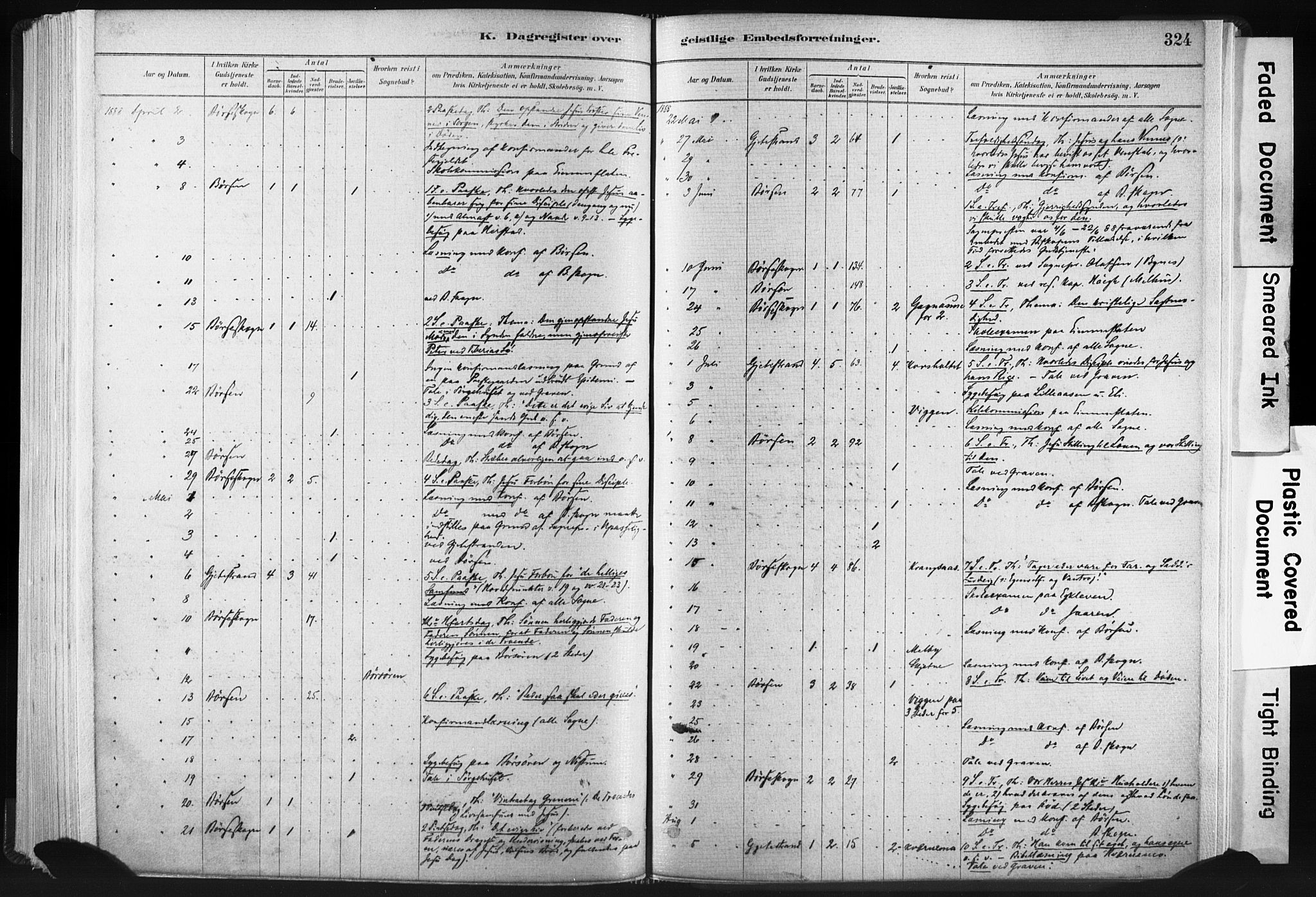 Ministerialprotokoller, klokkerbøker og fødselsregistre - Sør-Trøndelag, SAT/A-1456/665/L0773: Parish register (official) no. 665A08, 1879-1905, p. 324