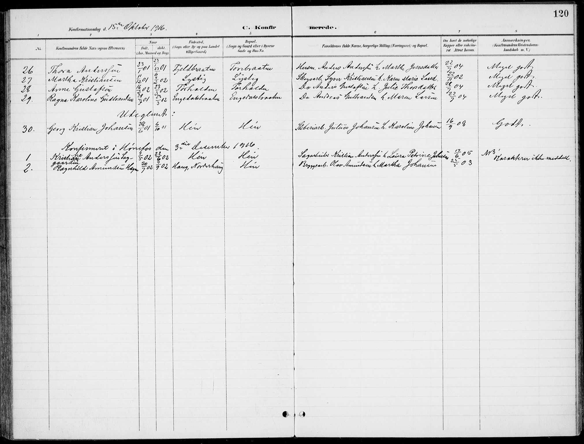 Ådal kirkebøker, AV/SAKO-A-248/F/Fb/L0002: Parish register (official) no. II 2, 1898-1917, p. 120