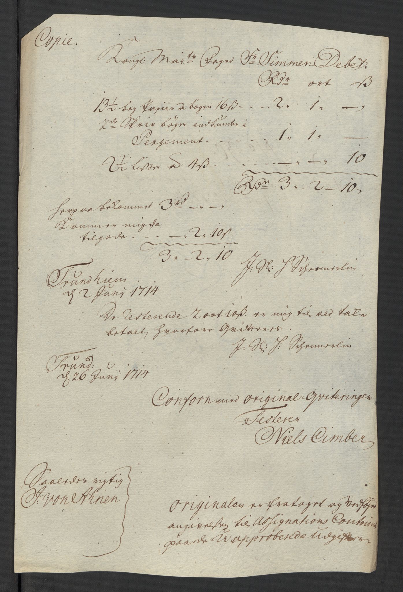 Rentekammeret inntil 1814, Reviderte regnskaper, Fogderegnskap, RA/EA-4092/R57/L3862: Fogderegnskap Fosen, 1714, p. 196