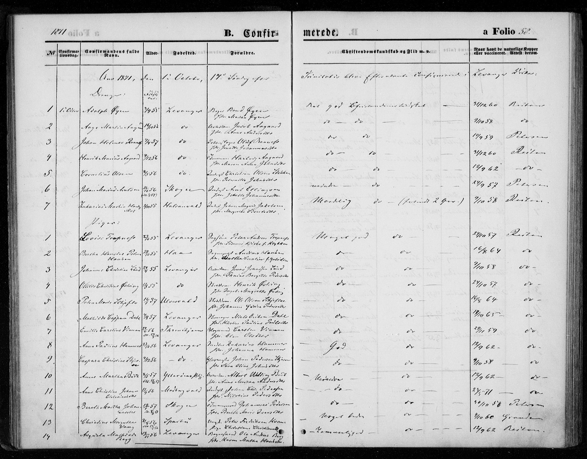 Ministerialprotokoller, klokkerbøker og fødselsregistre - Nord-Trøndelag, AV/SAT-A-1458/720/L0186: Parish register (official) no. 720A03, 1864-1874, p. 58