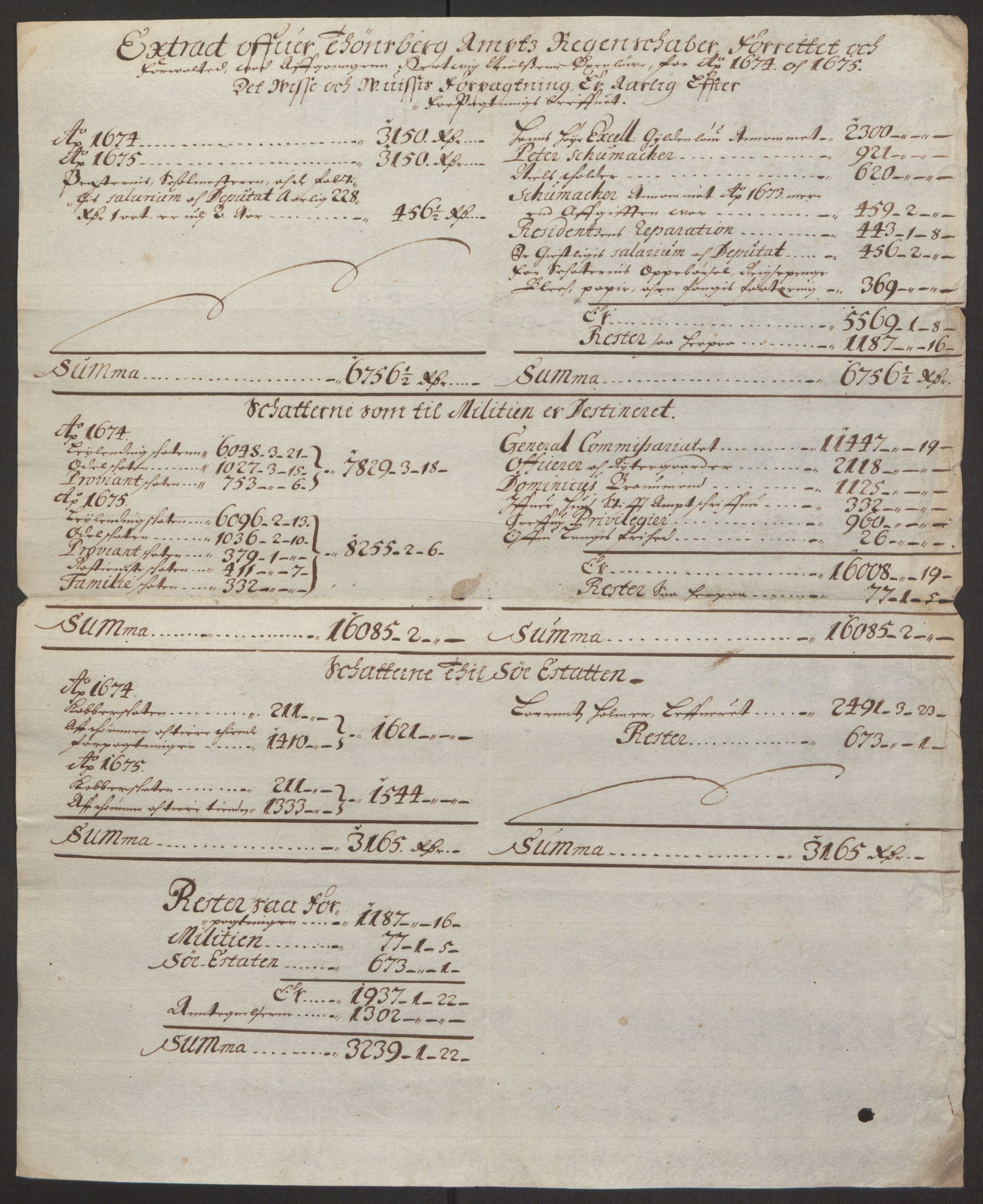 Rentekammeret inntil 1814, Reviderte regnskaper, Fogderegnskap, RA/EA-4092/R32/L1843: Fogderegnskap Jarlsberg grevskap, 1674-1675, p. 104