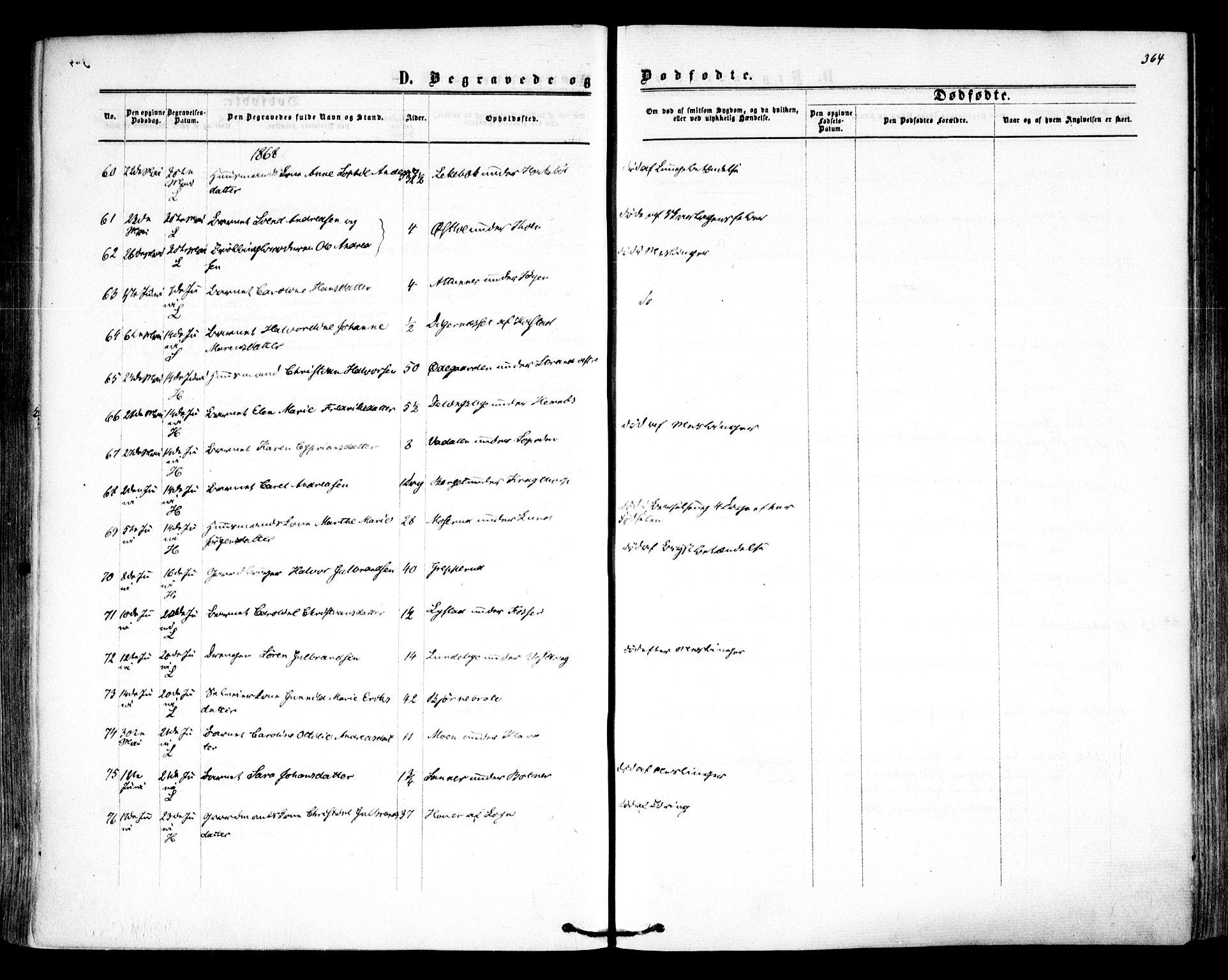 Høland prestekontor Kirkebøker, AV/SAO-A-10346a/F/Fa/L0011: Parish register (official) no. I 11, 1862-1869, p. 364