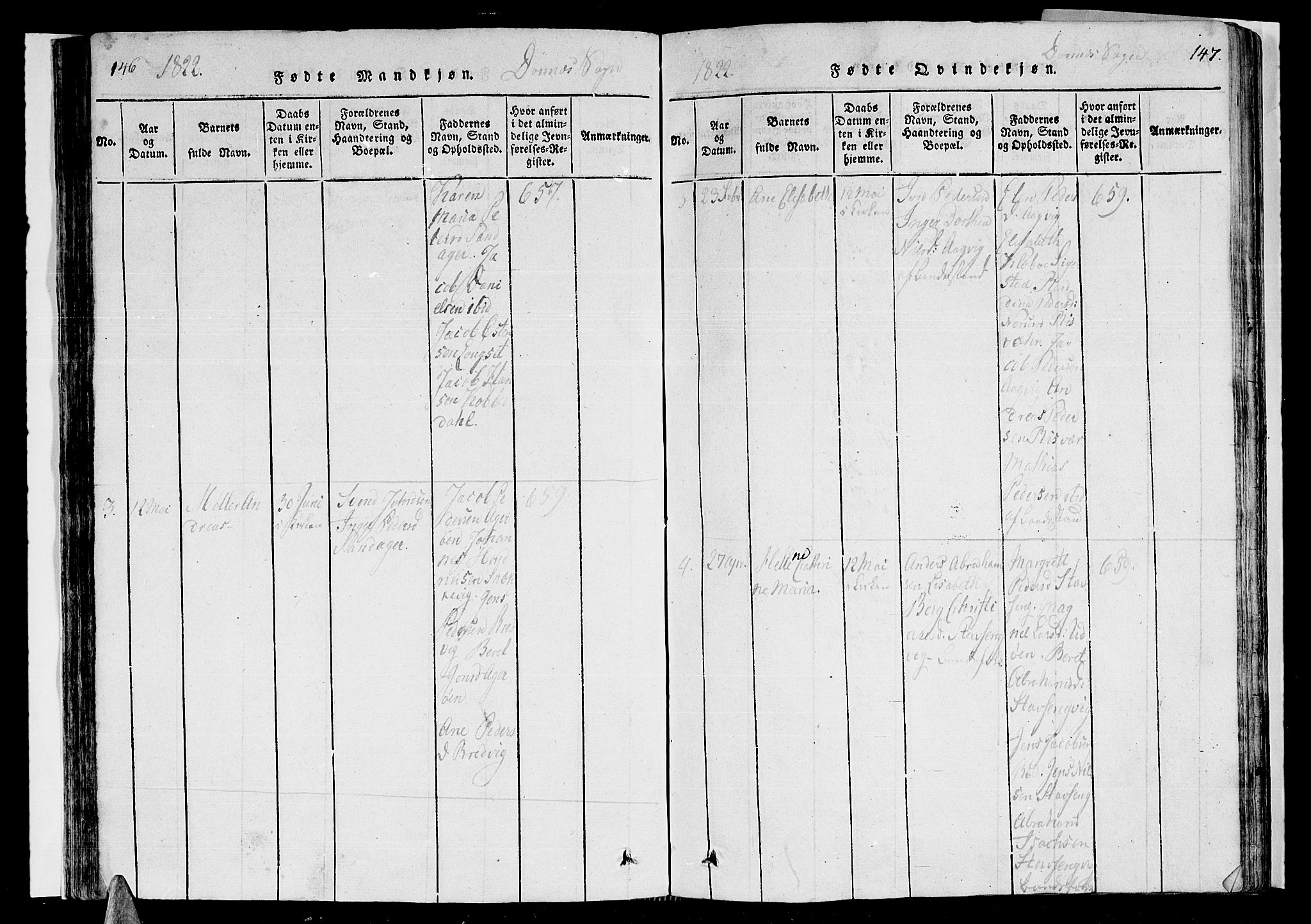 Ministerialprotokoller, klokkerbøker og fødselsregistre - Nordland, AV/SAT-A-1459/838/L0547: Parish register (official) no. 838A05 /2, 1820-1828, p. 146-147