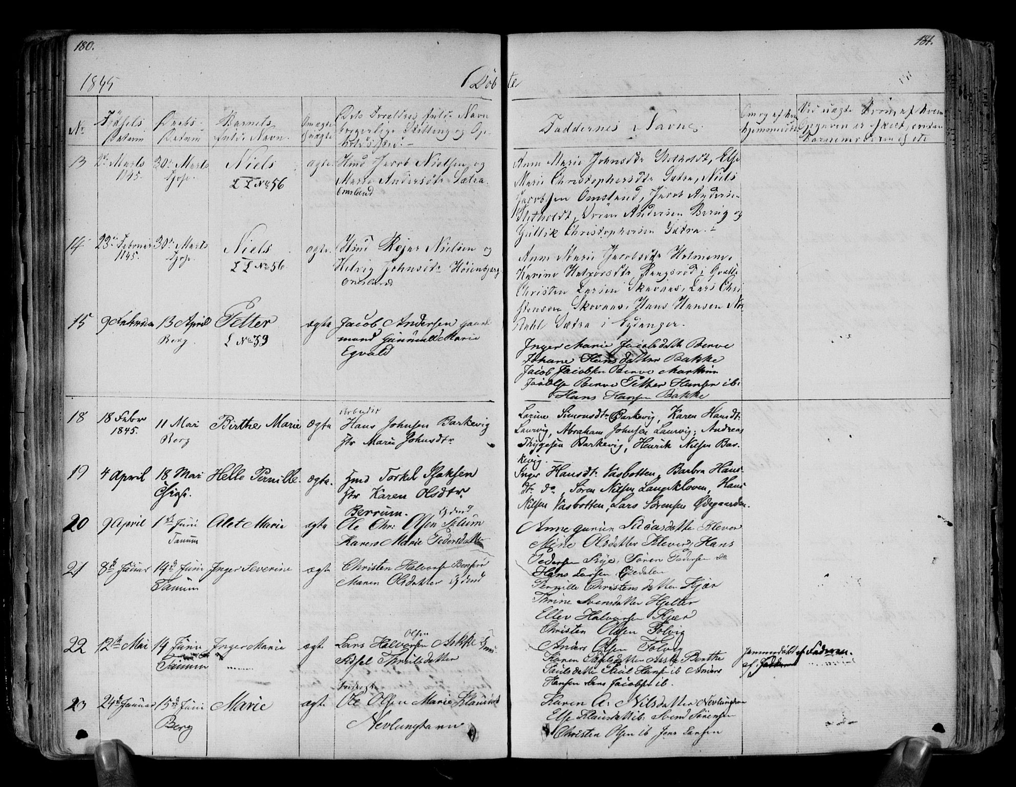 Brunlanes kirkebøker, SAKO/A-342/F/Fa/L0003: Parish register (official) no. I 3, 1834-1845, p. 180-181