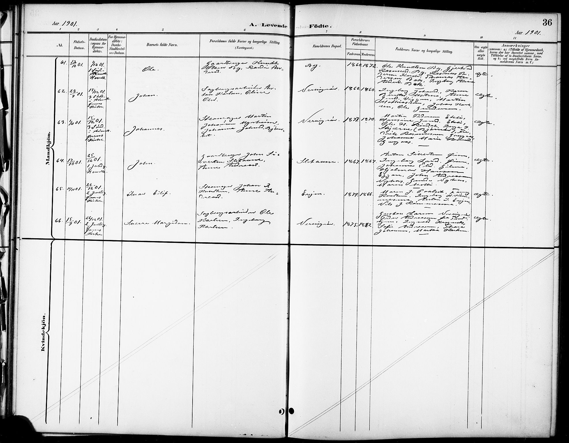 Ministerialprotokoller, klokkerbøker og fødselsregistre - Sør-Trøndelag, AV/SAT-A-1456/668/L0819: Parish register (copy) no. 668C08, 1899-1912, p. 36