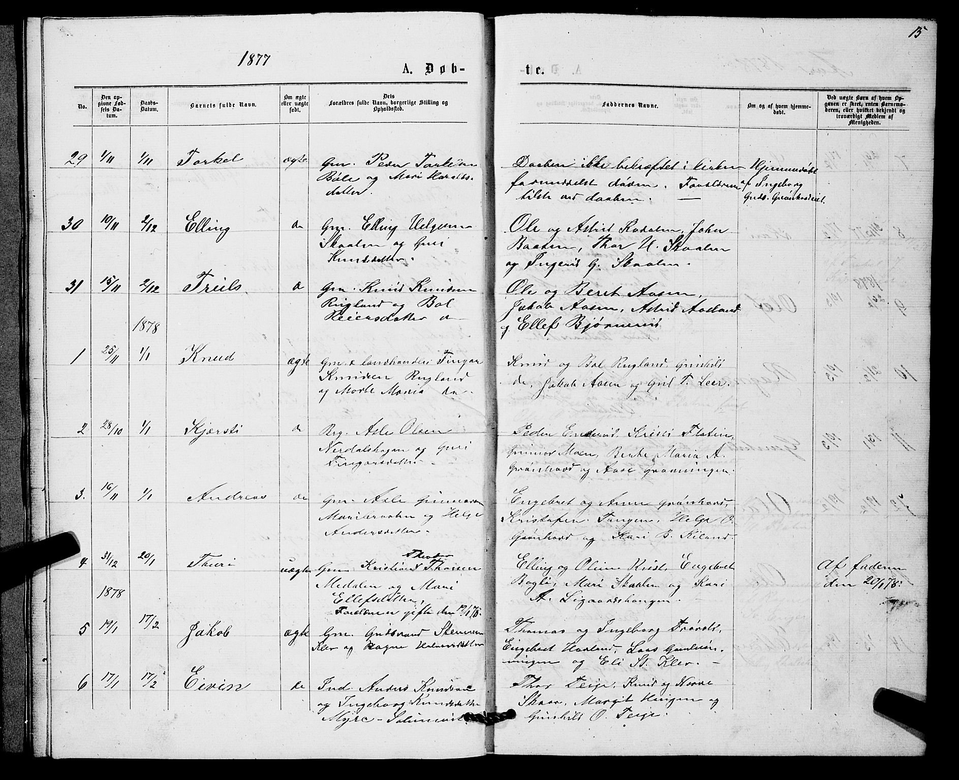 Sigdal kirkebøker, SAKO/A-245/G/Gb/L0002: Parish register (copy) no. II 2, 1875-1900, p. 15