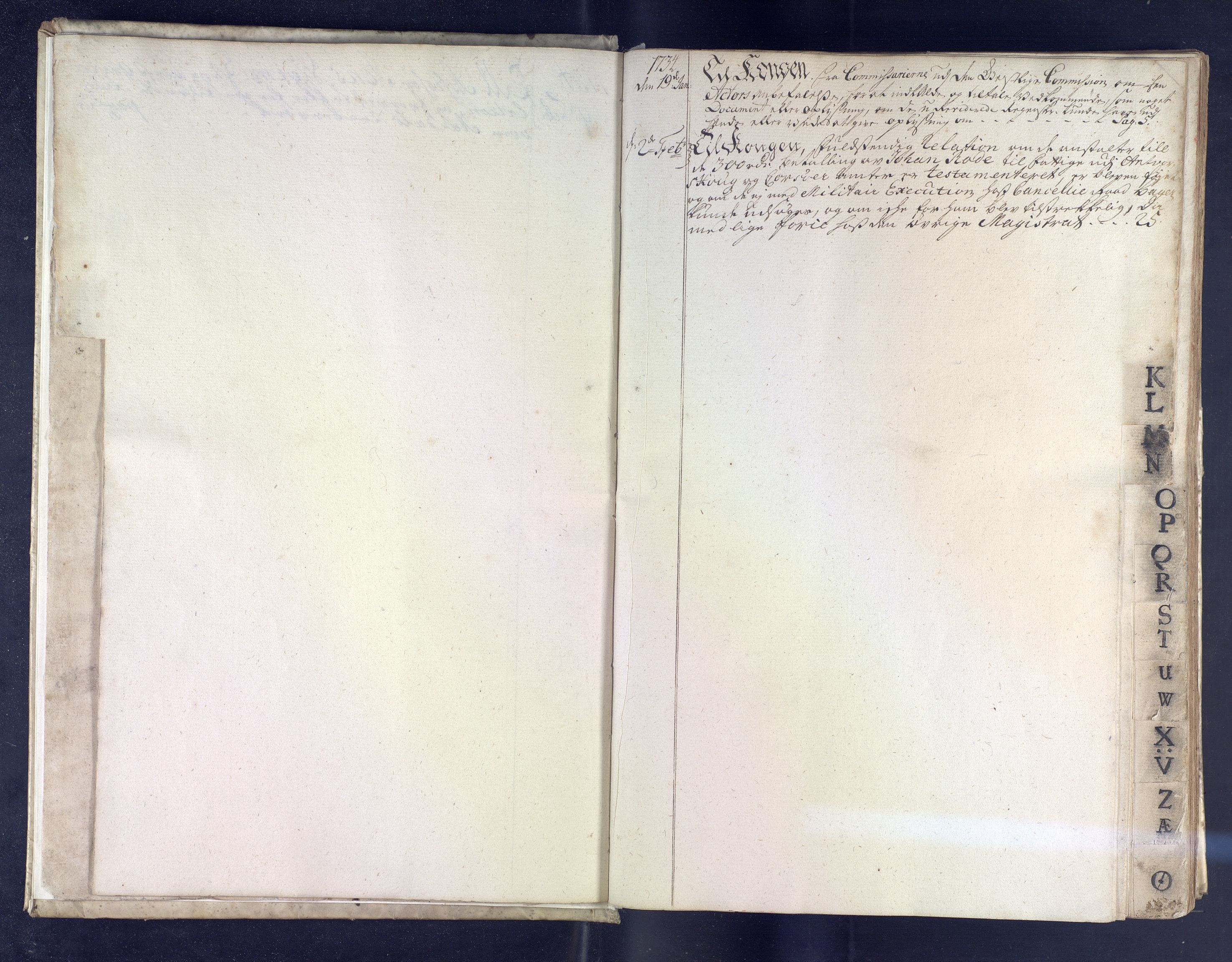 Stiftamtmannen i Bergen, AV/SAB-A-100006/B/Ba/L0007: Lnr.57 - utanstifts, 1734-1736