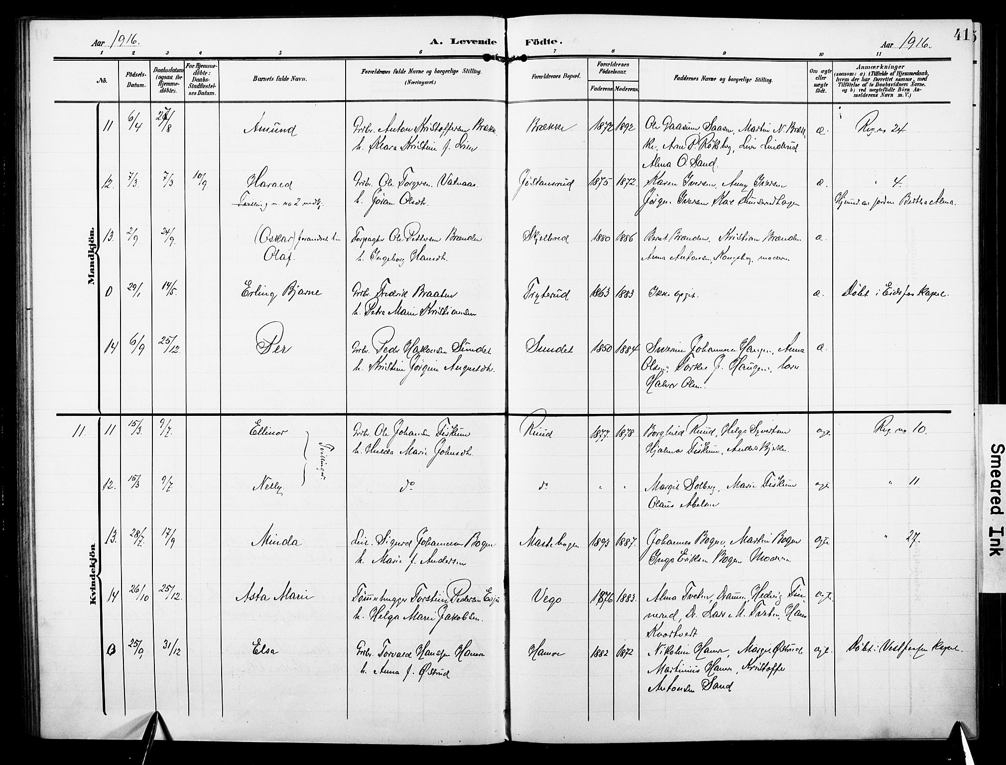 Fiskum kirkebøker, AV/SAKO-A-15/F/Fa/L0004: Parish register (official) no. 4, 1906-1924, p. 41