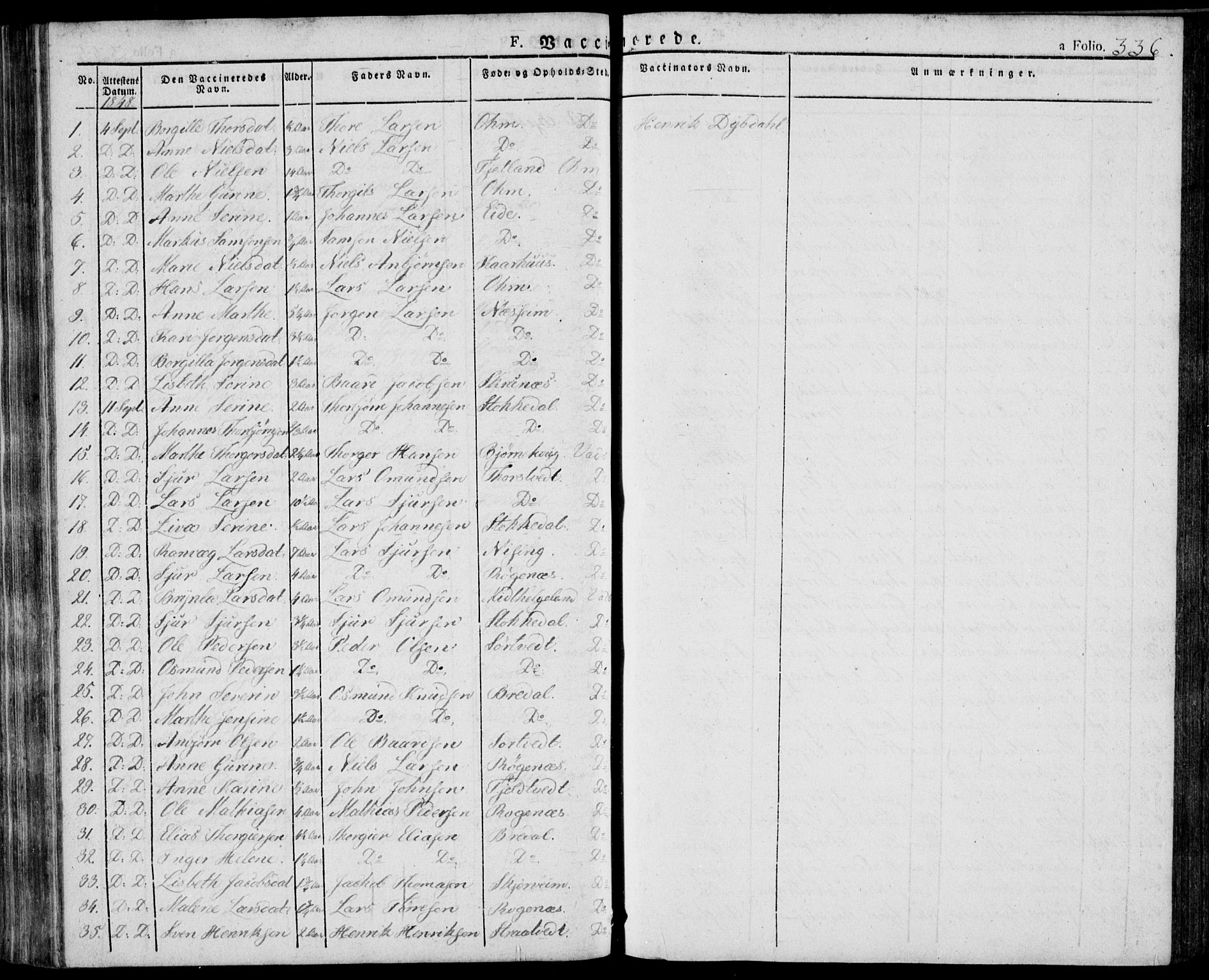 Skjold sokneprestkontor, AV/SAST-A-101847/H/Ha/Haa/L0005: Parish register (official) no. A 5, 1830-1856, p. 336