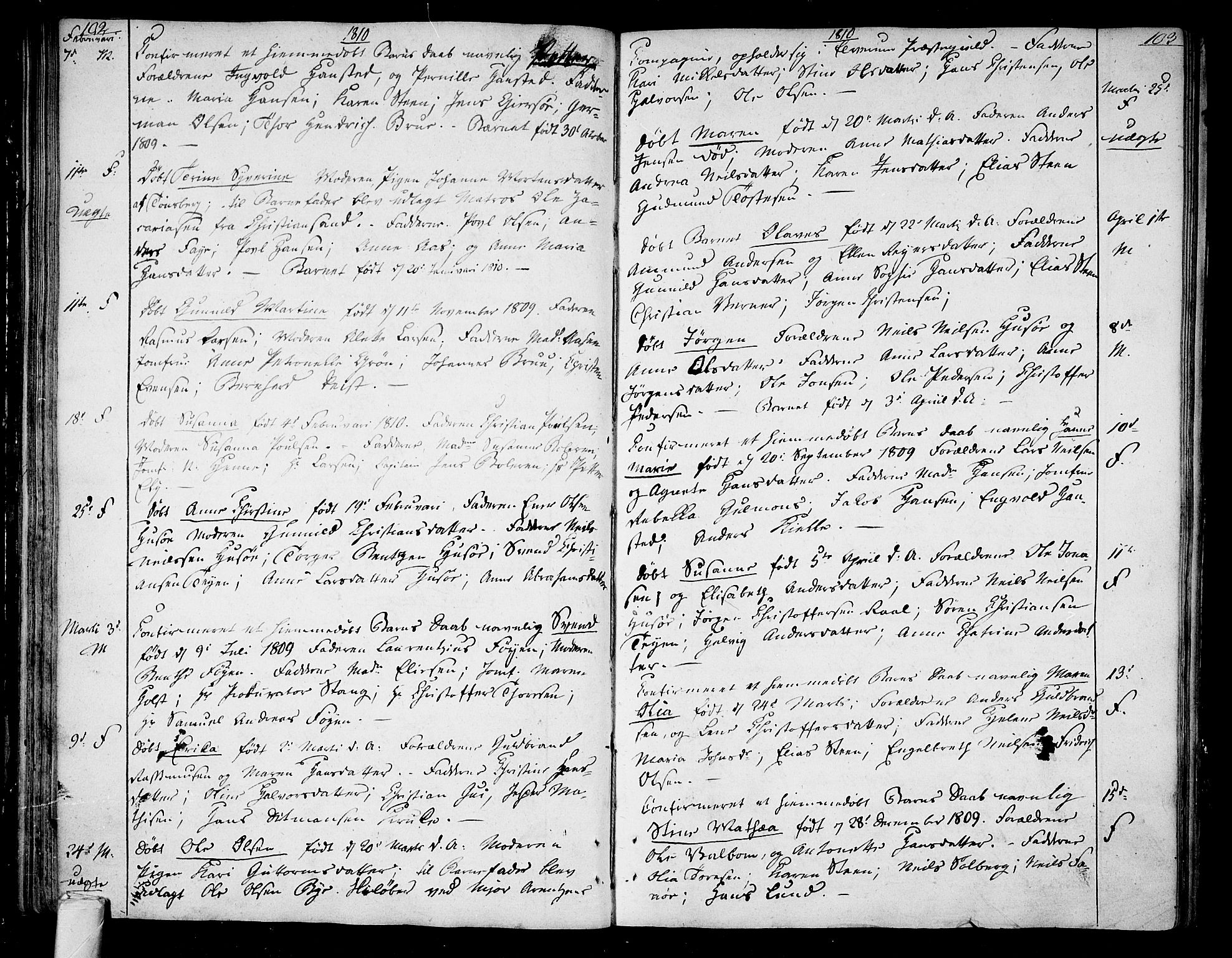 Tønsberg kirkebøker, AV/SAKO-A-330/F/Fa/L0003: Parish register (official) no. I 3, 1797-1814, p. 102-103