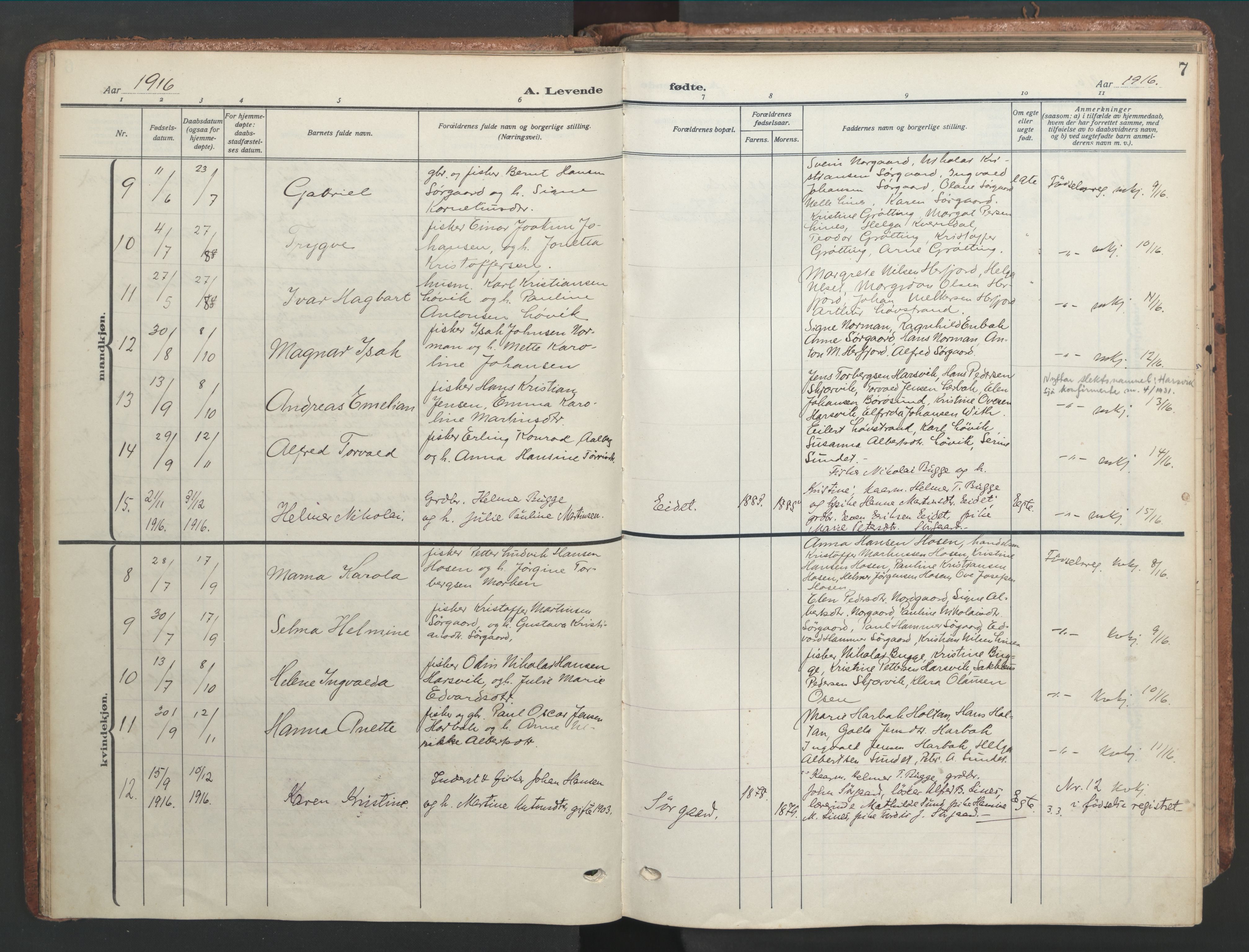 Ministerialprotokoller, klokkerbøker og fødselsregistre - Sør-Trøndelag, SAT/A-1456/656/L0694: Parish register (official) no. 656A03, 1914-1931, p. 7