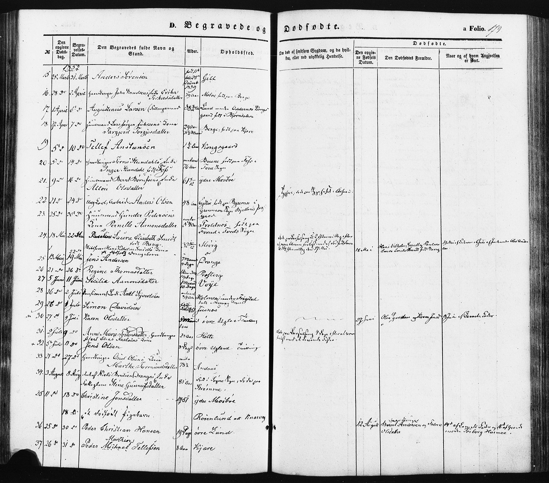 Oddernes sokneprestkontor, SAK/1111-0033/F/Fa/Faa/L0007: Parish register (official) no. A 7, 1851-1863, p. 179