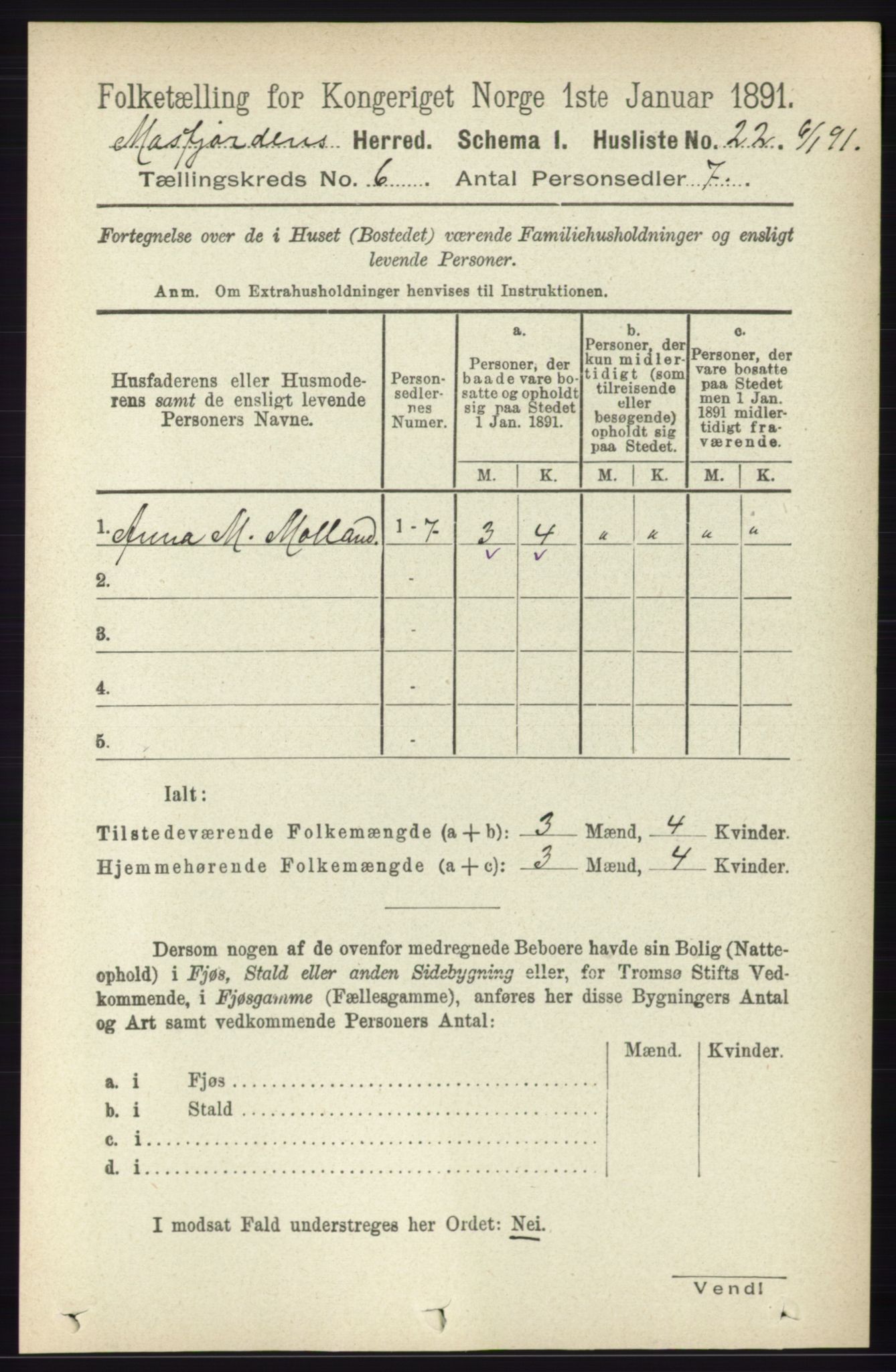 RA, 1891 census for 1266 Masfjorden, 1891, p. 944