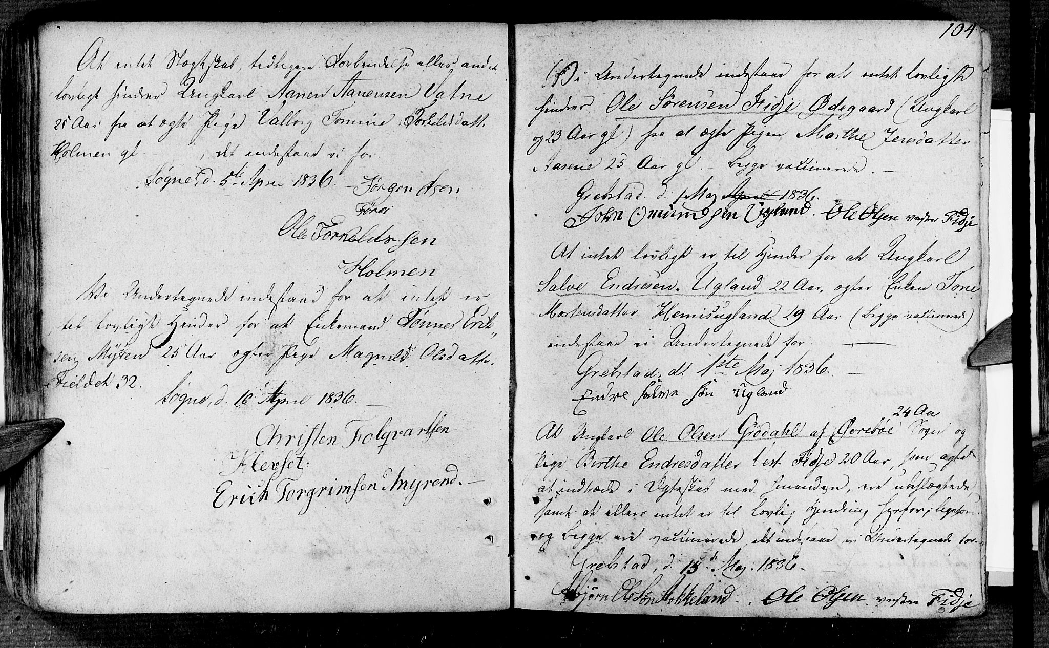 Søgne sokneprestkontor, AV/SAK-1111-0037/F/Fa/Fab/L0007: Parish register (official) no. A 7, 1791-1851, p. 104