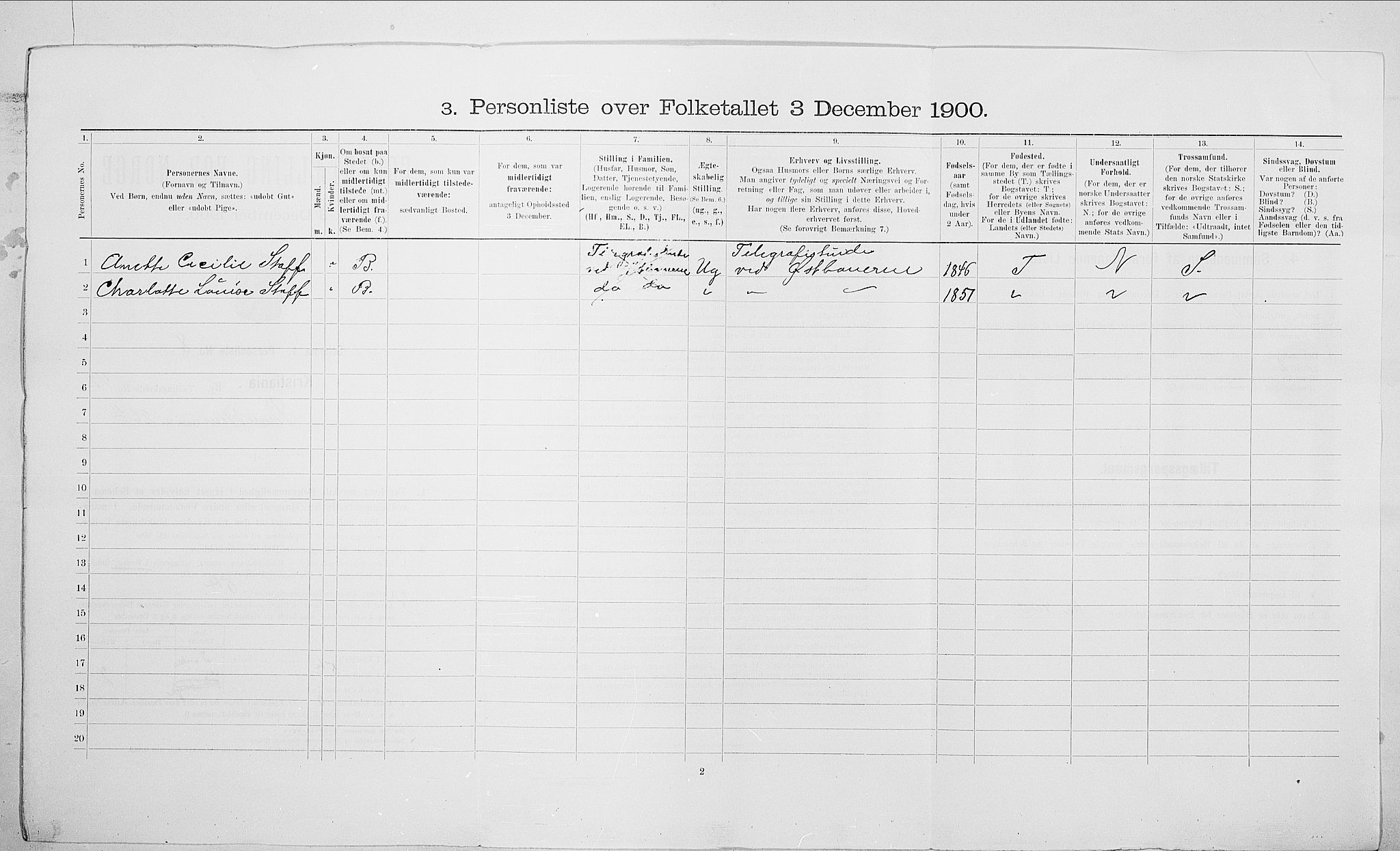 SAO, 1900 census for Kristiania, 1900, p. 73146