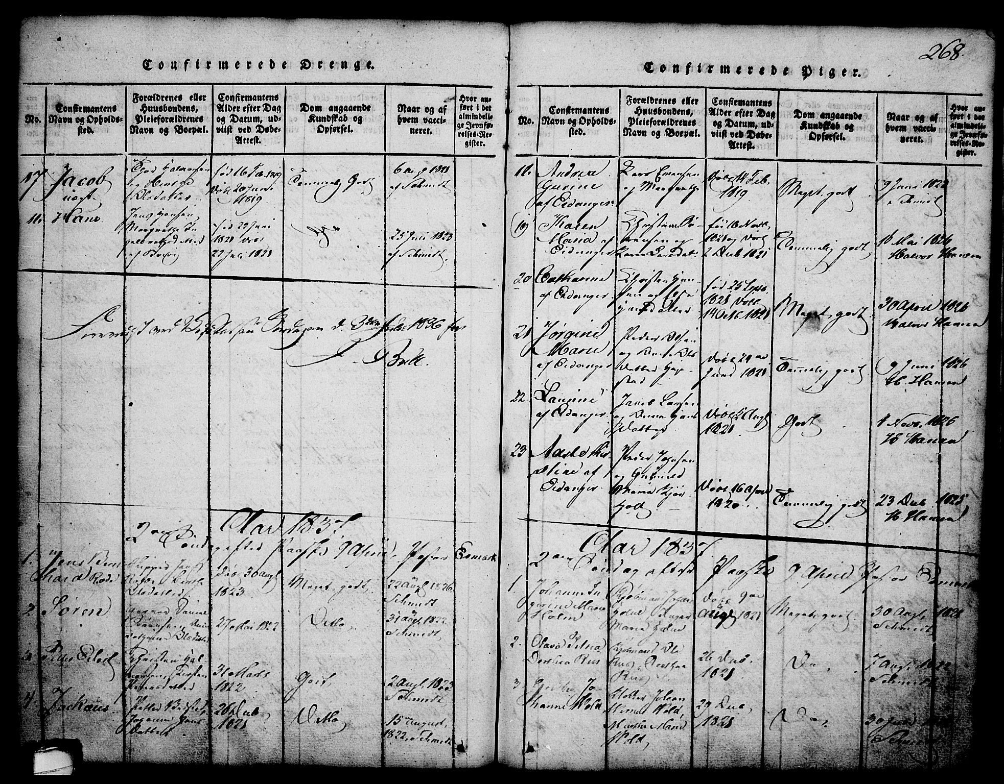 Brevik kirkebøker, SAKO/A-255/G/Ga/L0001: Parish register (copy) no. 1, 1814-1845, p. 268