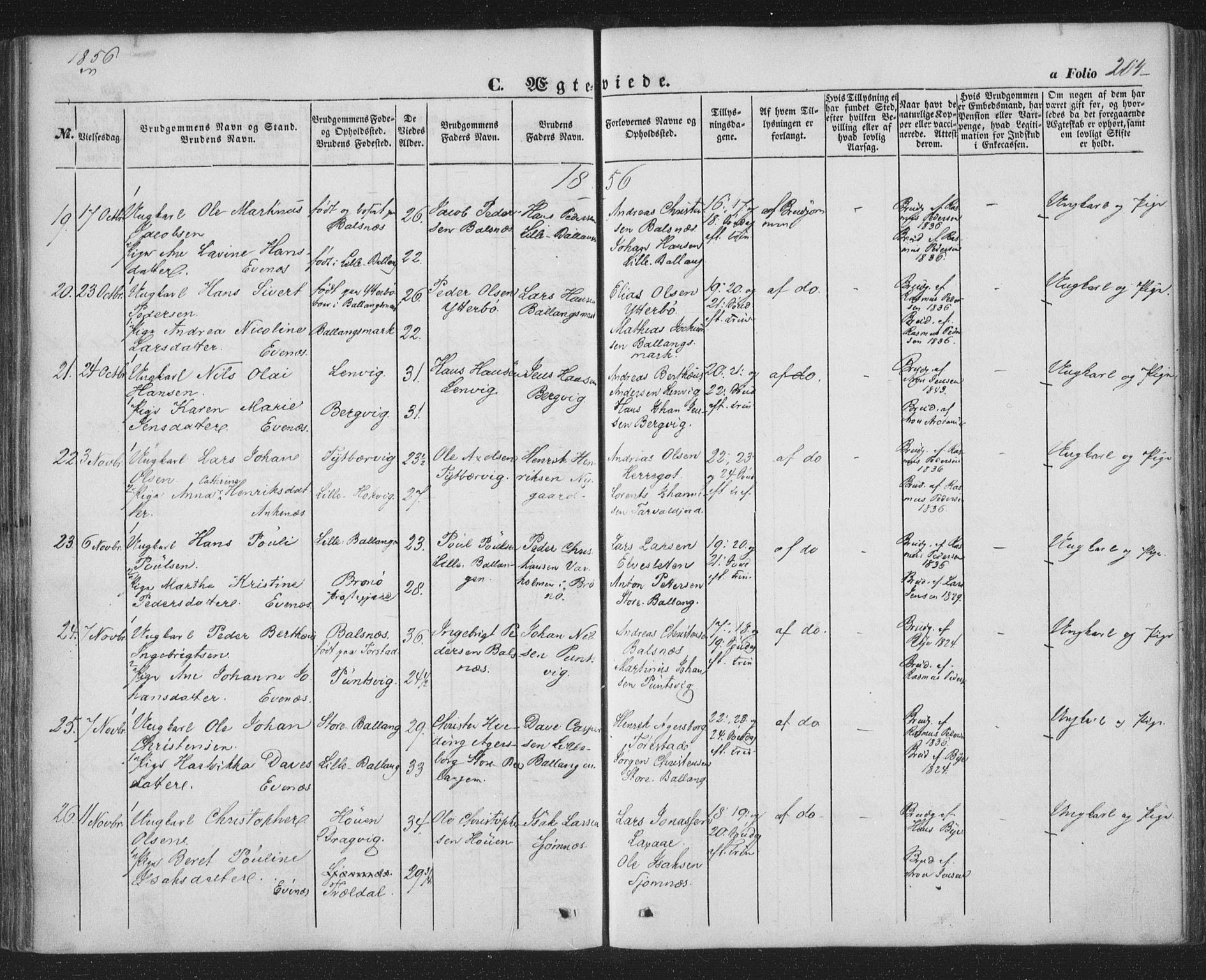 Ministerialprotokoller, klokkerbøker og fødselsregistre - Nordland, SAT/A-1459/863/L0895: Parish register (official) no. 863A07, 1851-1860, p. 204