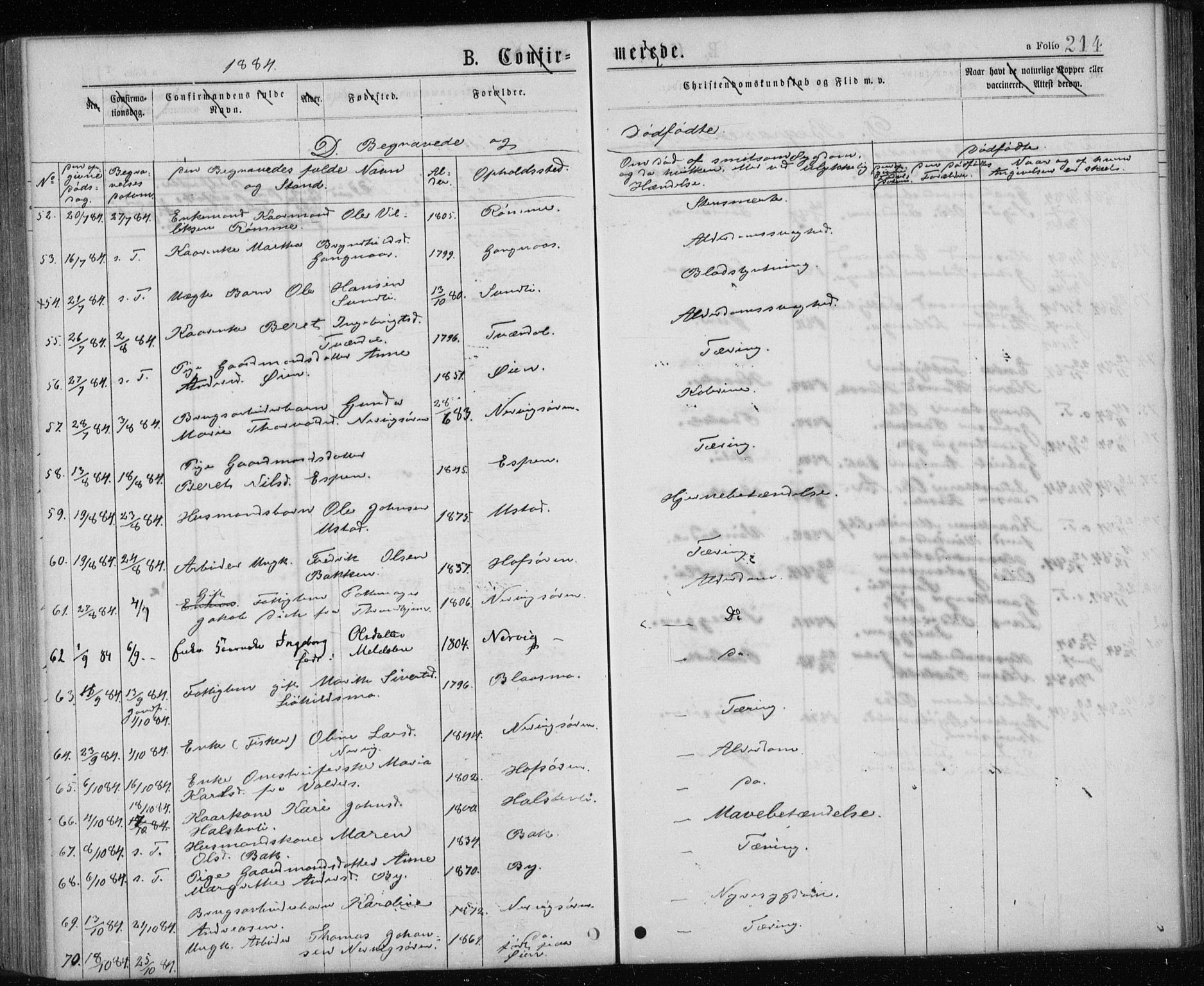 Ministerialprotokoller, klokkerbøker og fødselsregistre - Sør-Trøndelag, SAT/A-1456/668/L0817: Parish register (copy) no. 668C06, 1873-1884, p. 214