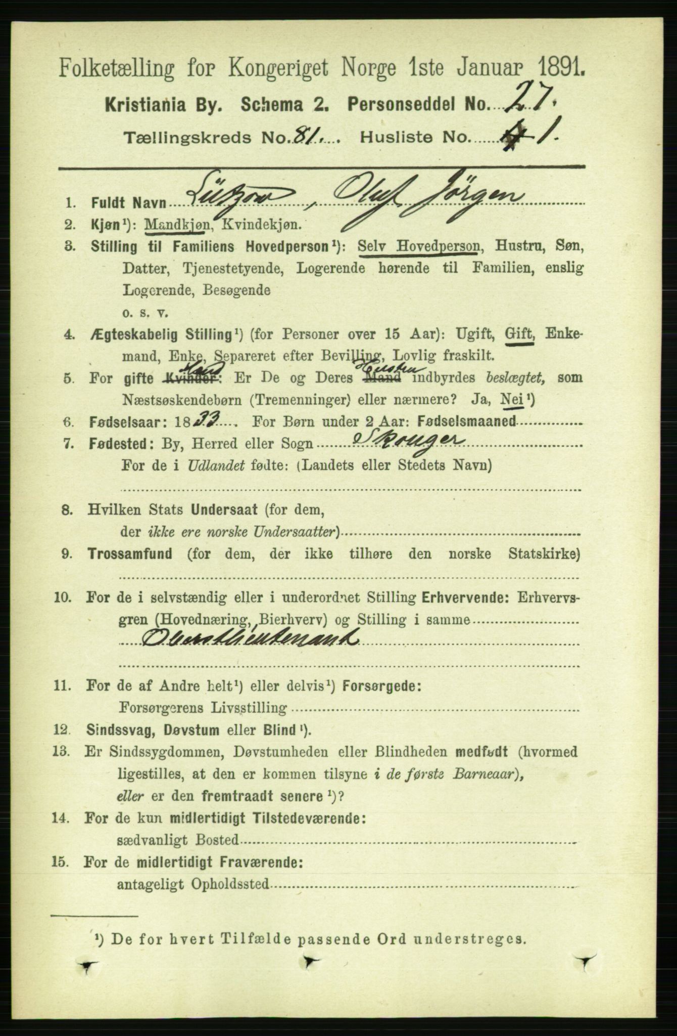 RA, 1891 census for 0301 Kristiania, 1891, p. 41551