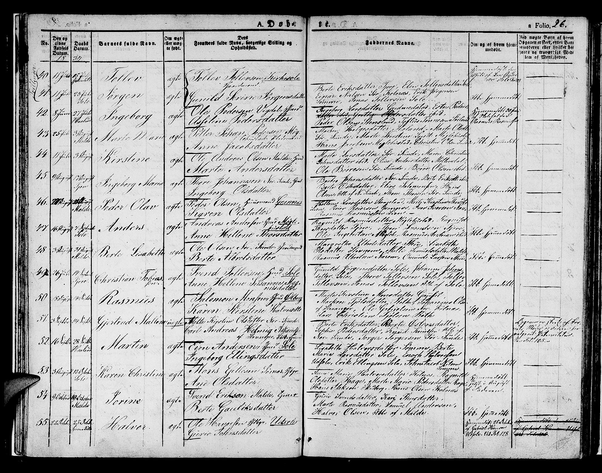 Håland sokneprestkontor, AV/SAST-A-101802/001/30BA/L0005: Parish register (official) no. A 5, 1829-1841, p. 26