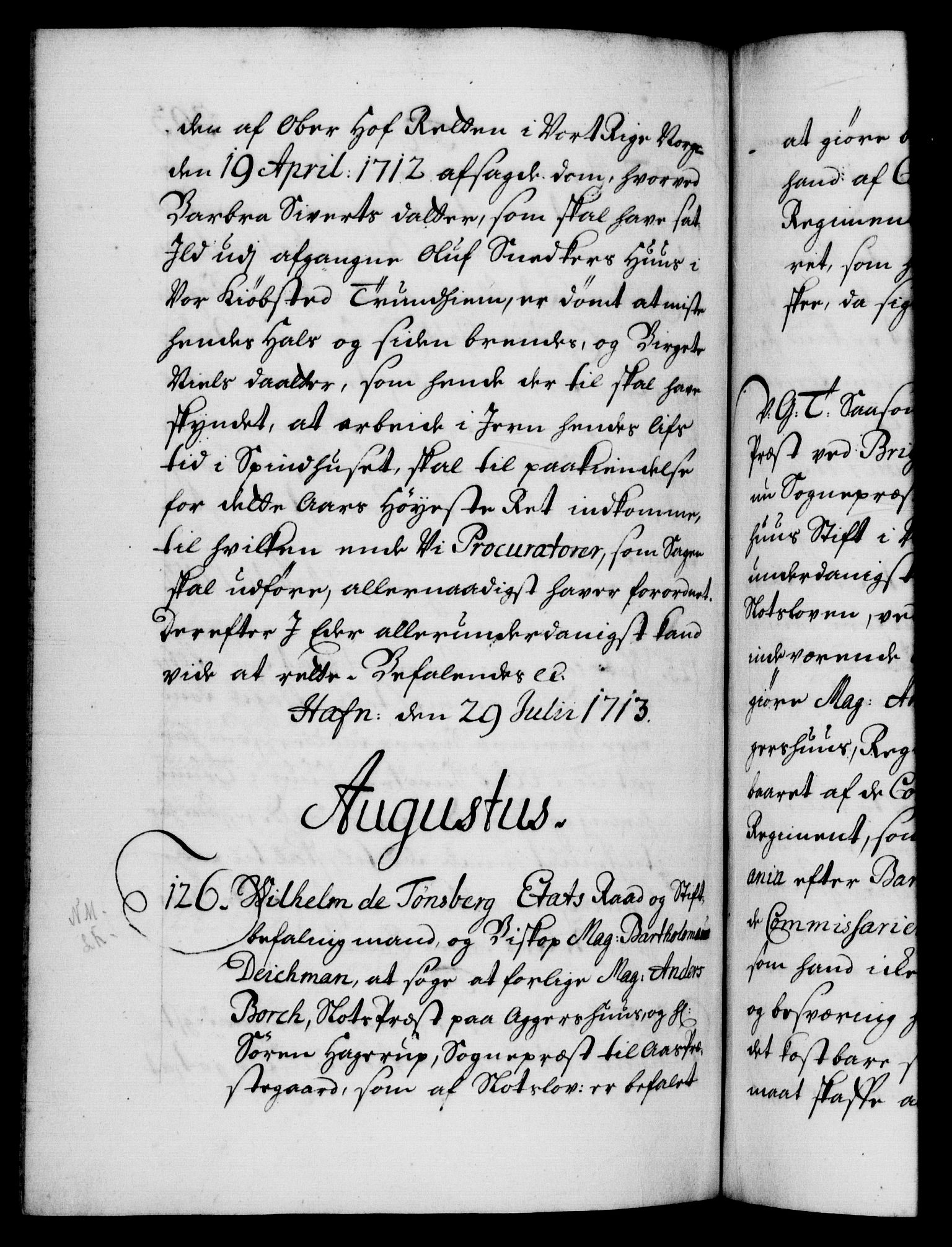 Danske Kanselli 1572-1799, RA/EA-3023/F/Fc/Fca/Fcab/L0019: Norske tegnelser, 1710-1714, p. 393b