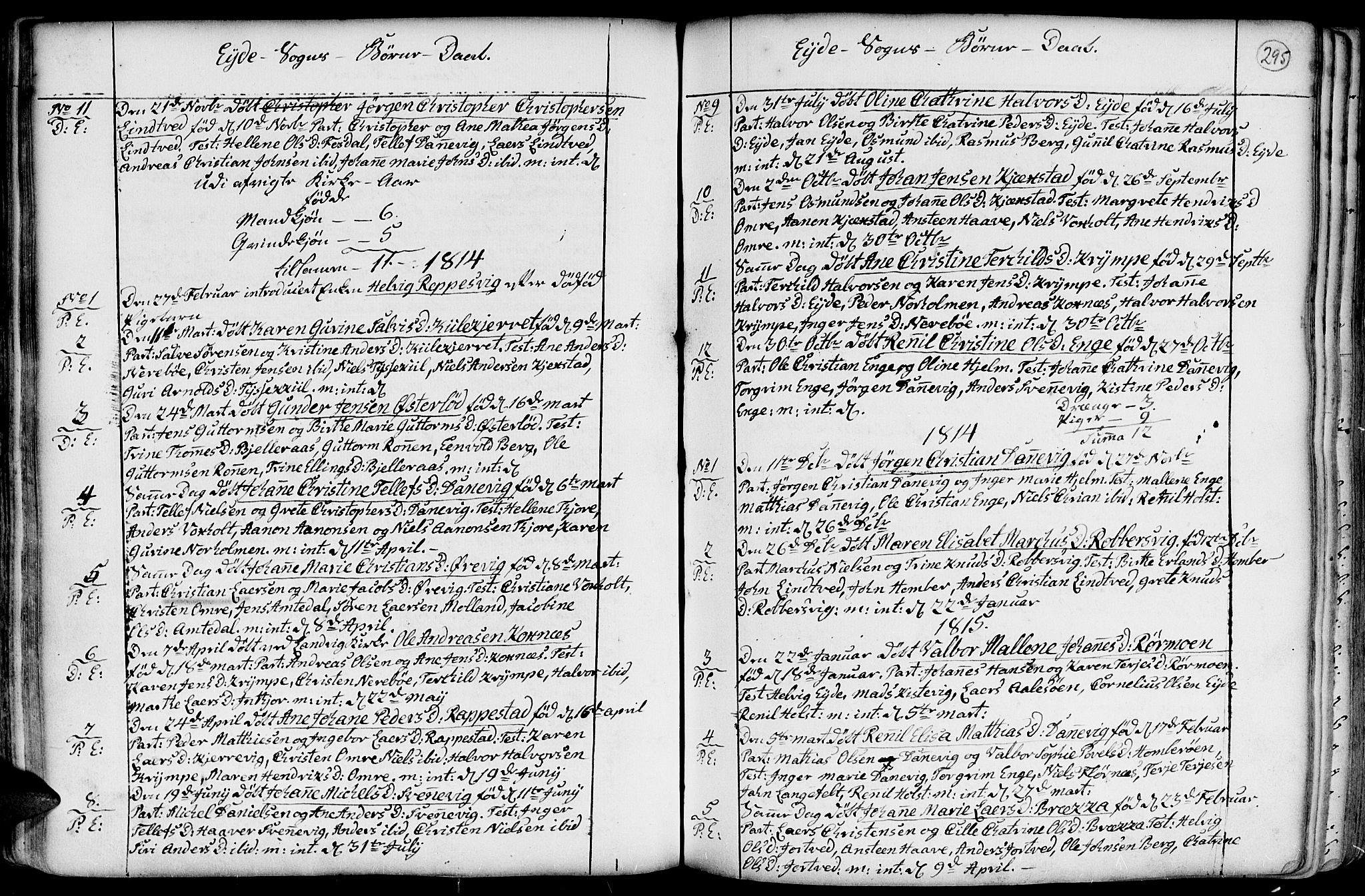 Hommedal sokneprestkontor, SAK/1111-0023/F/Fa/Fab/L0002: Parish register (official) no. A 2 /2, 1740-1823, p. 295