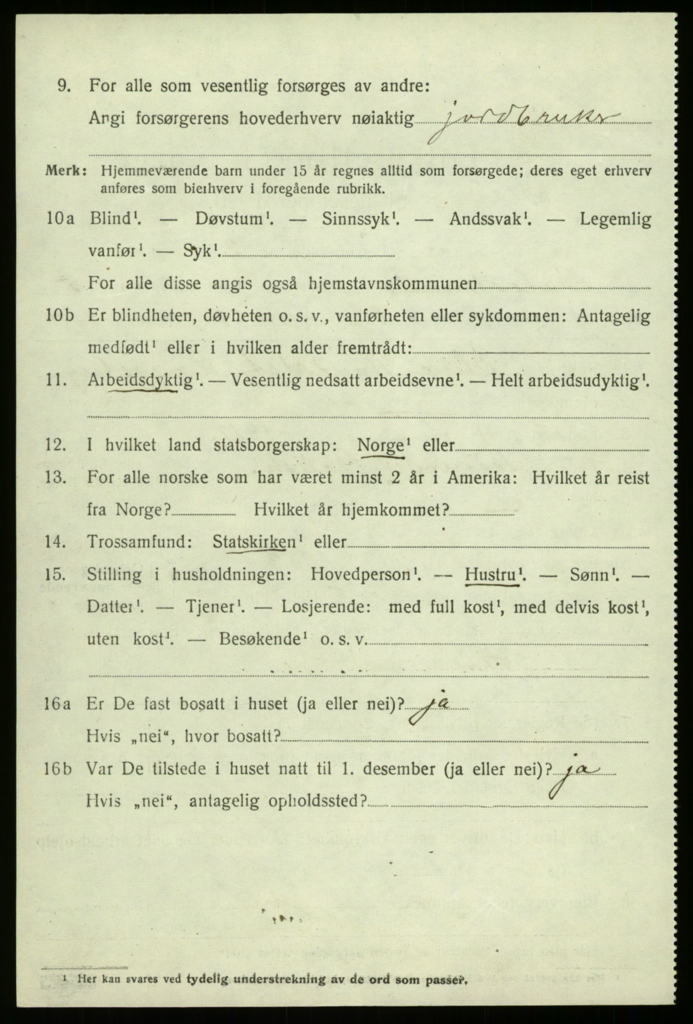 SAB, 1920 census for Balestrand, 1920, p. 2583