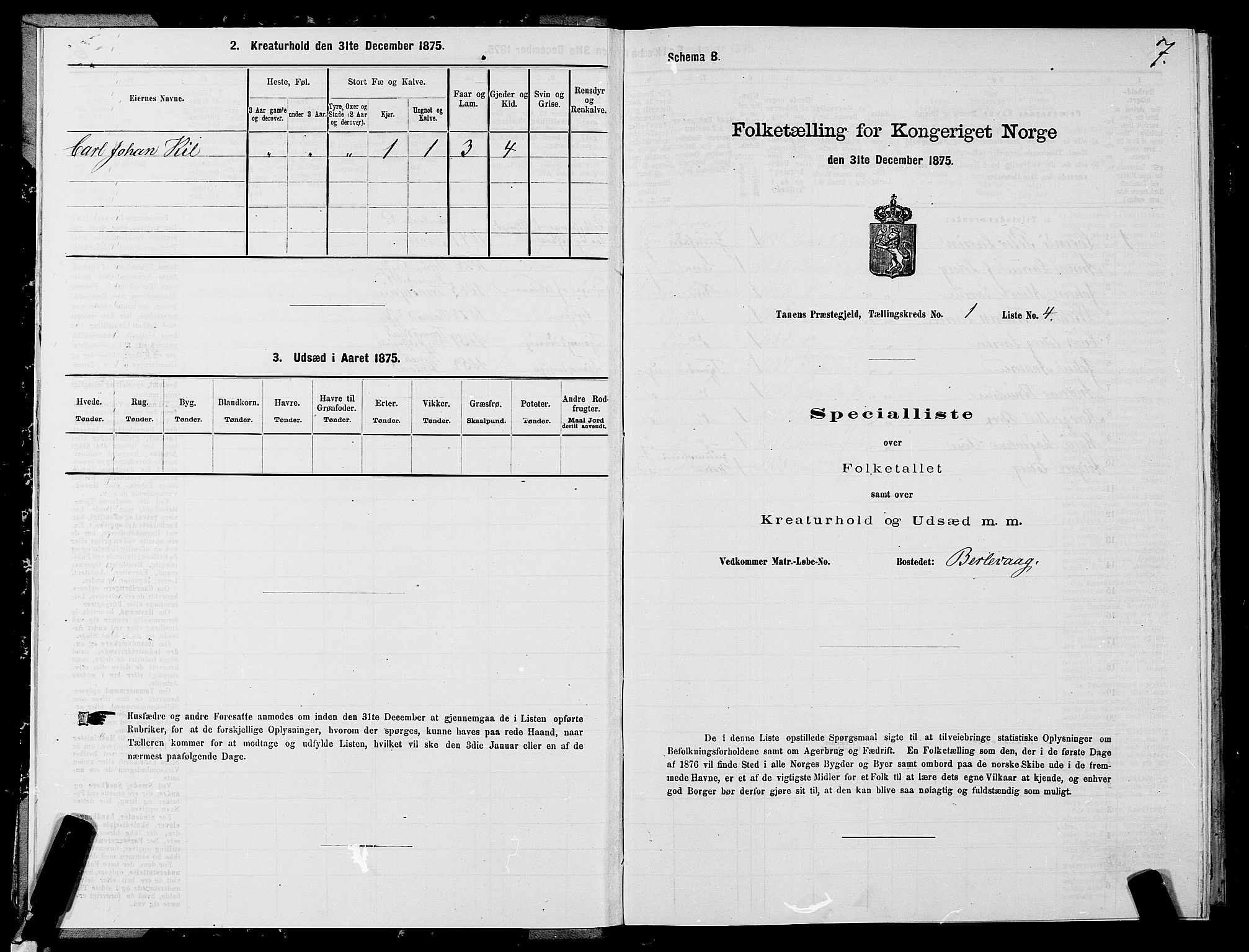 SATØ, 1875 census for 2025P Tana, 1875, p. 1007