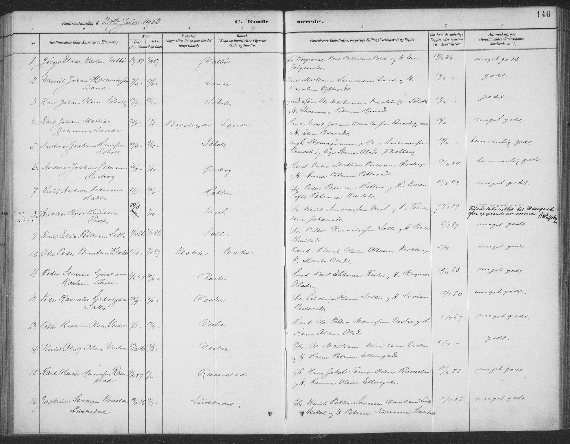 Ministerialprotokoller, klokkerbøker og fødselsregistre - Møre og Romsdal, AV/SAT-A-1454/522/L0316: Parish register (official) no. 522A11, 1890-1911, p. 146